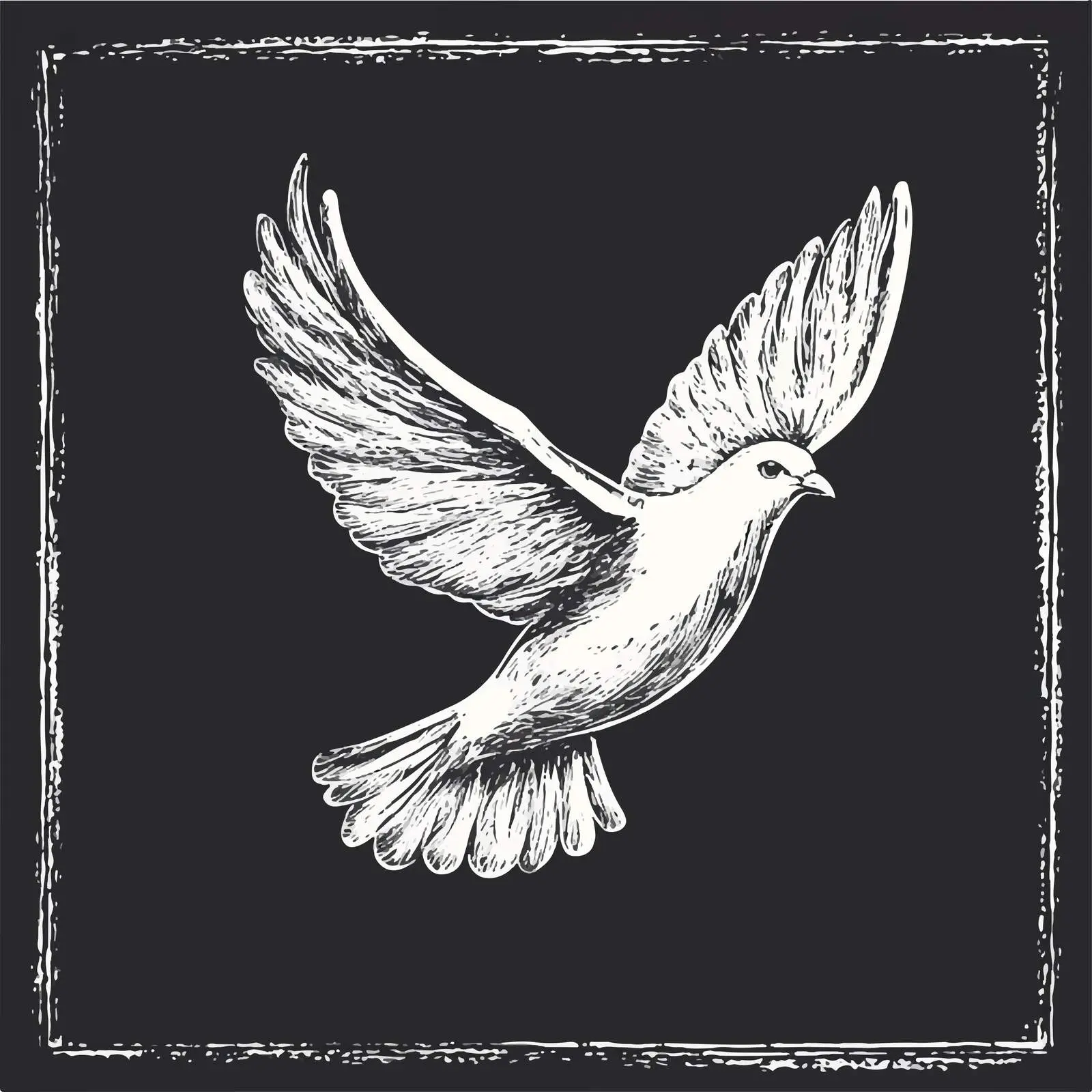 Hand-Drawn Dove Sketch on Chalkboard Background — free download from Dotvec