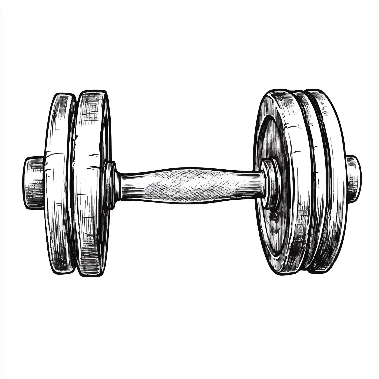 Hand-Drawn Dumbbell Sketch on White Background — free download from Dotvec
