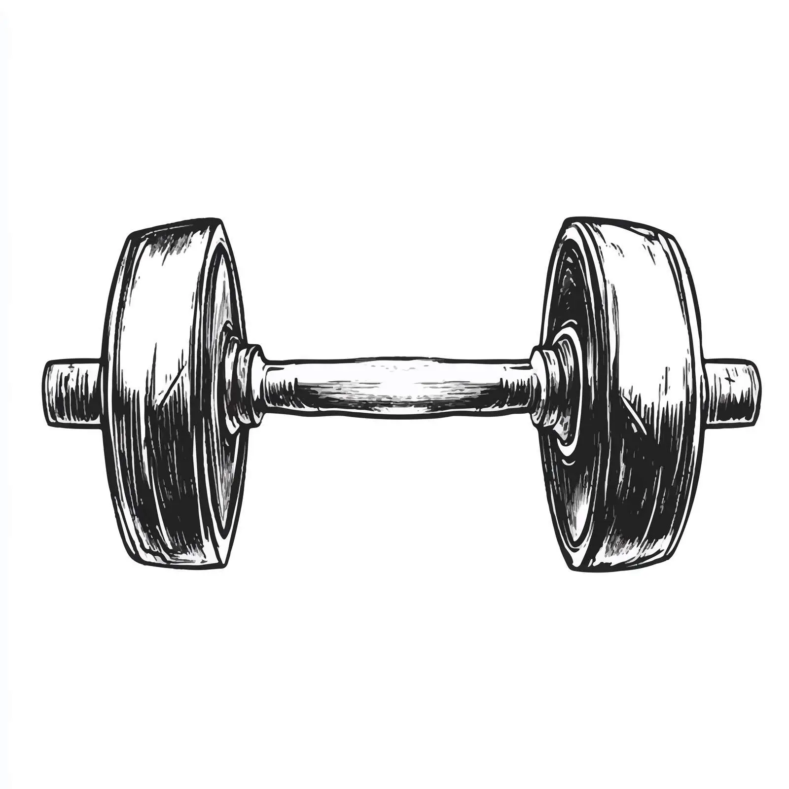 Hand Drawn Dumbbell Sketch Vector Art — free download from Dotvec