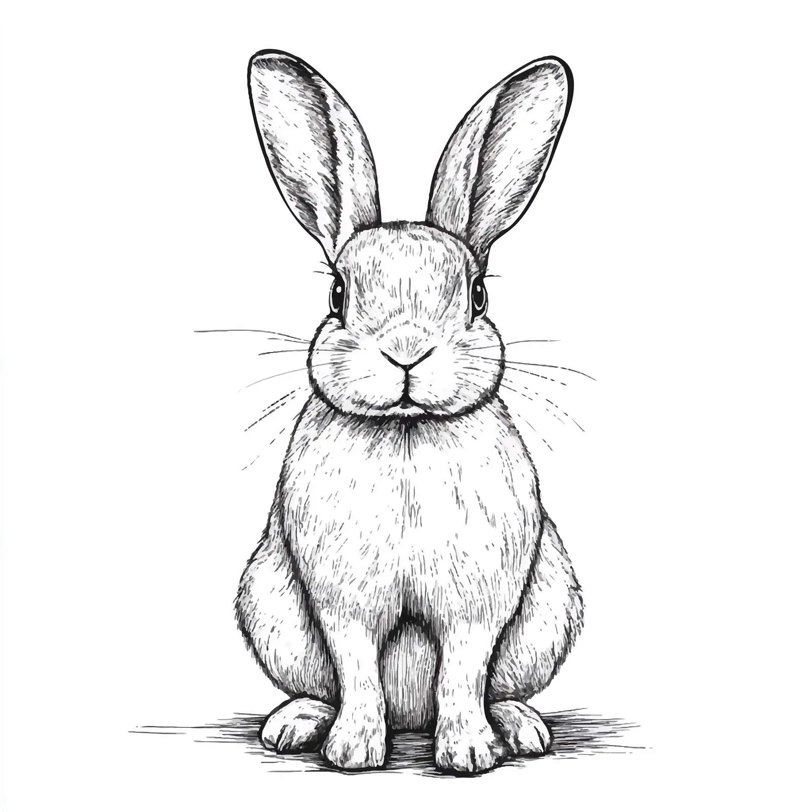 Hand Drawn Easter Bunny Sketch Symbol — free download from Dotvec