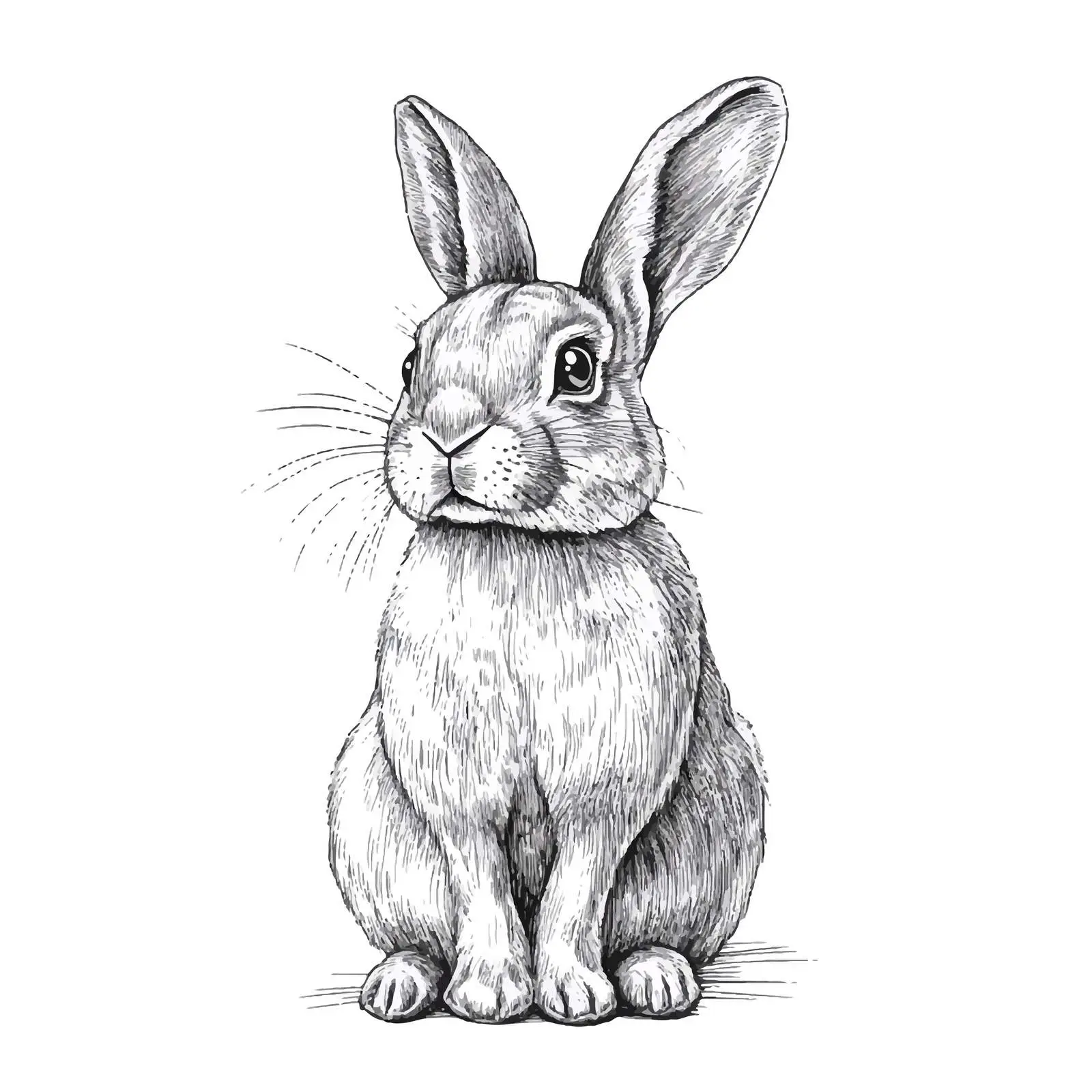 Hand Drawn Easter Bunny Sketch Vector Art — free download from Dotvec