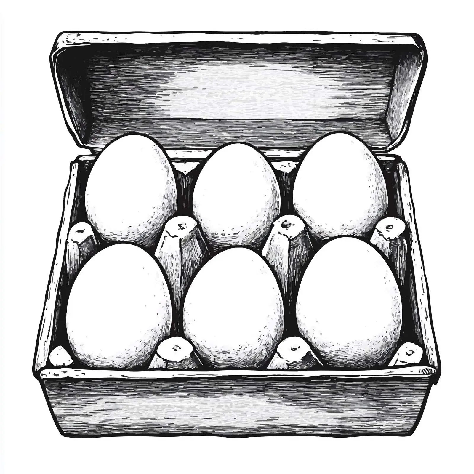 Hand-Drawn Eggs in a Box Illustration — free download from Dotvec