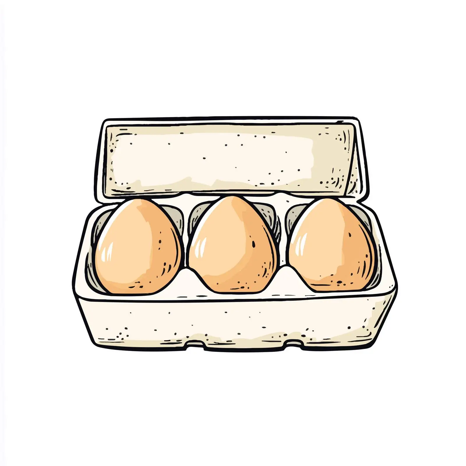 Hand-Drawn Eggs in Box Sketch Illustration — free download from Dotvec
