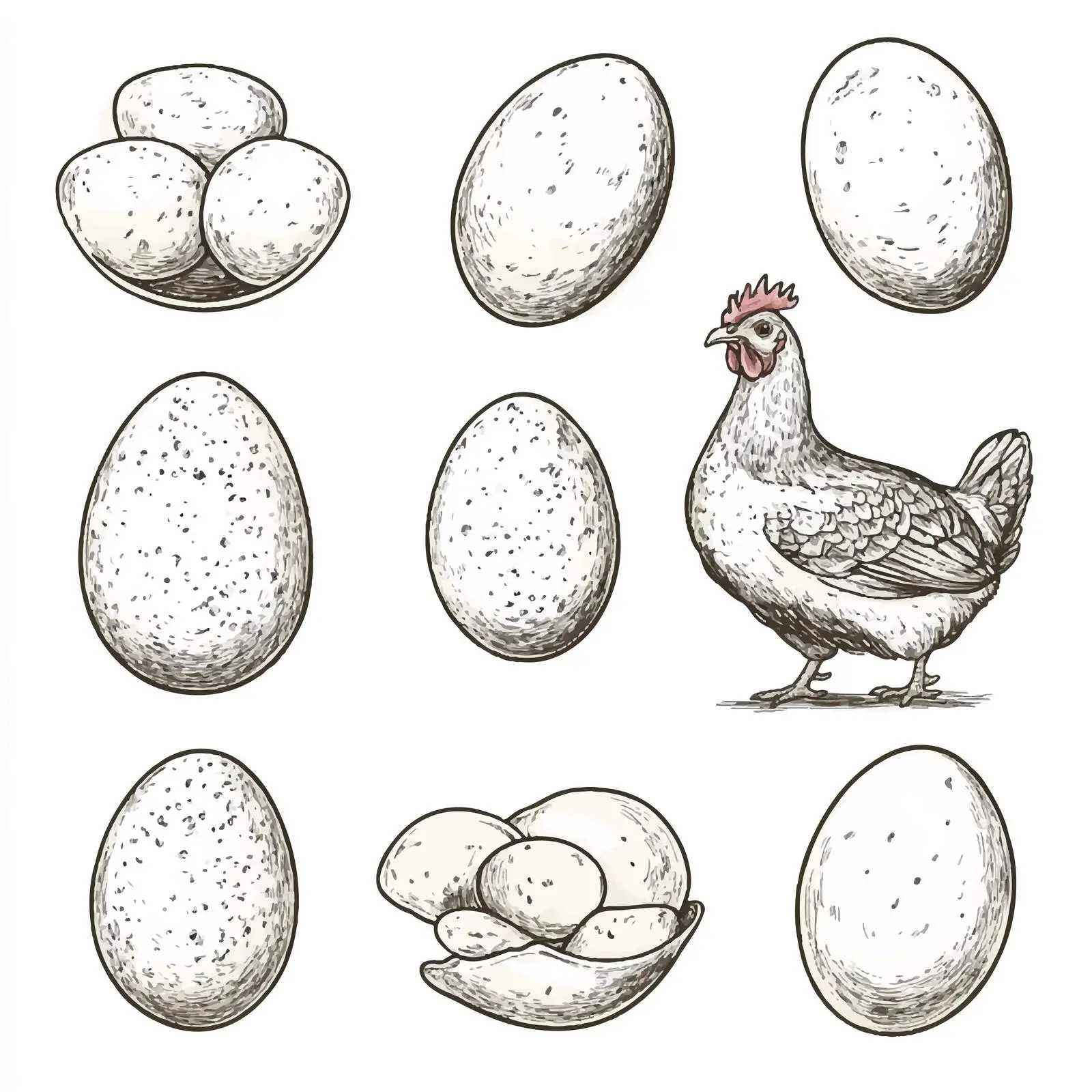 Hand Drawn Quail Egg Sketches Collection — free download from Dotvec