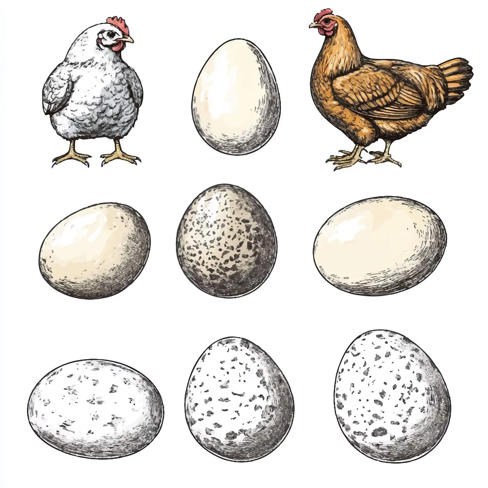 Hand Drawn Quail Eggs Sketch Collection — free download from Dotvec