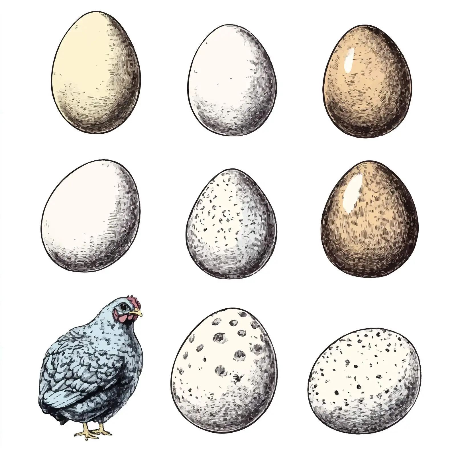 Hand-Drawn Quail Egg Sketches Collection — free download from Dotvec
