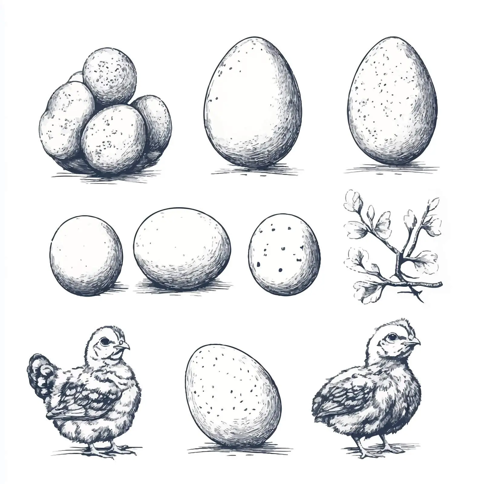 Hand Drawn Quail Egg Sketches Collection — free download from Dotvec