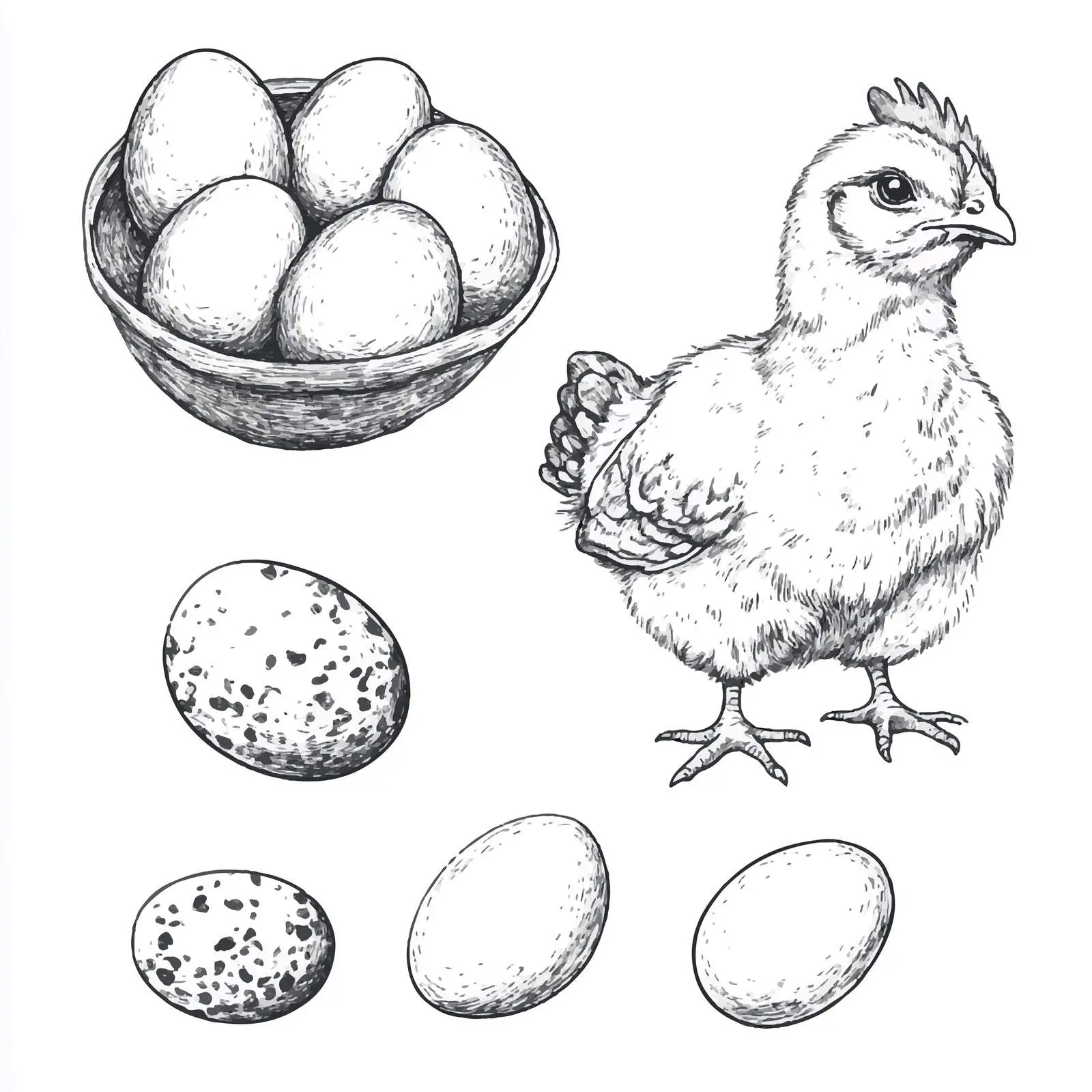 Hand Drawn Quail Egg Sketch Collection — free download from Dotvec