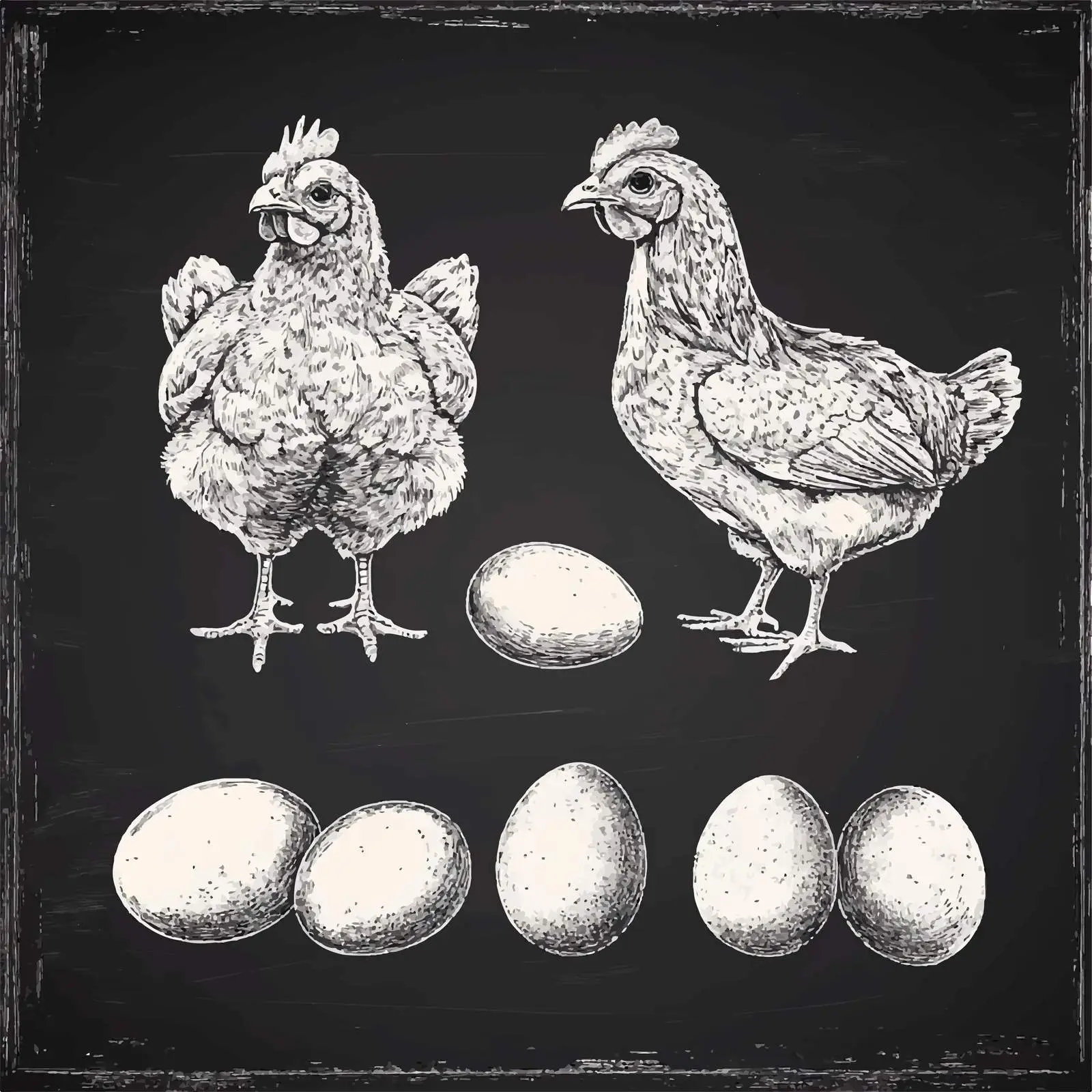 Hand Drawn Egg Sketches on Chalkboard — free download from Dotvec