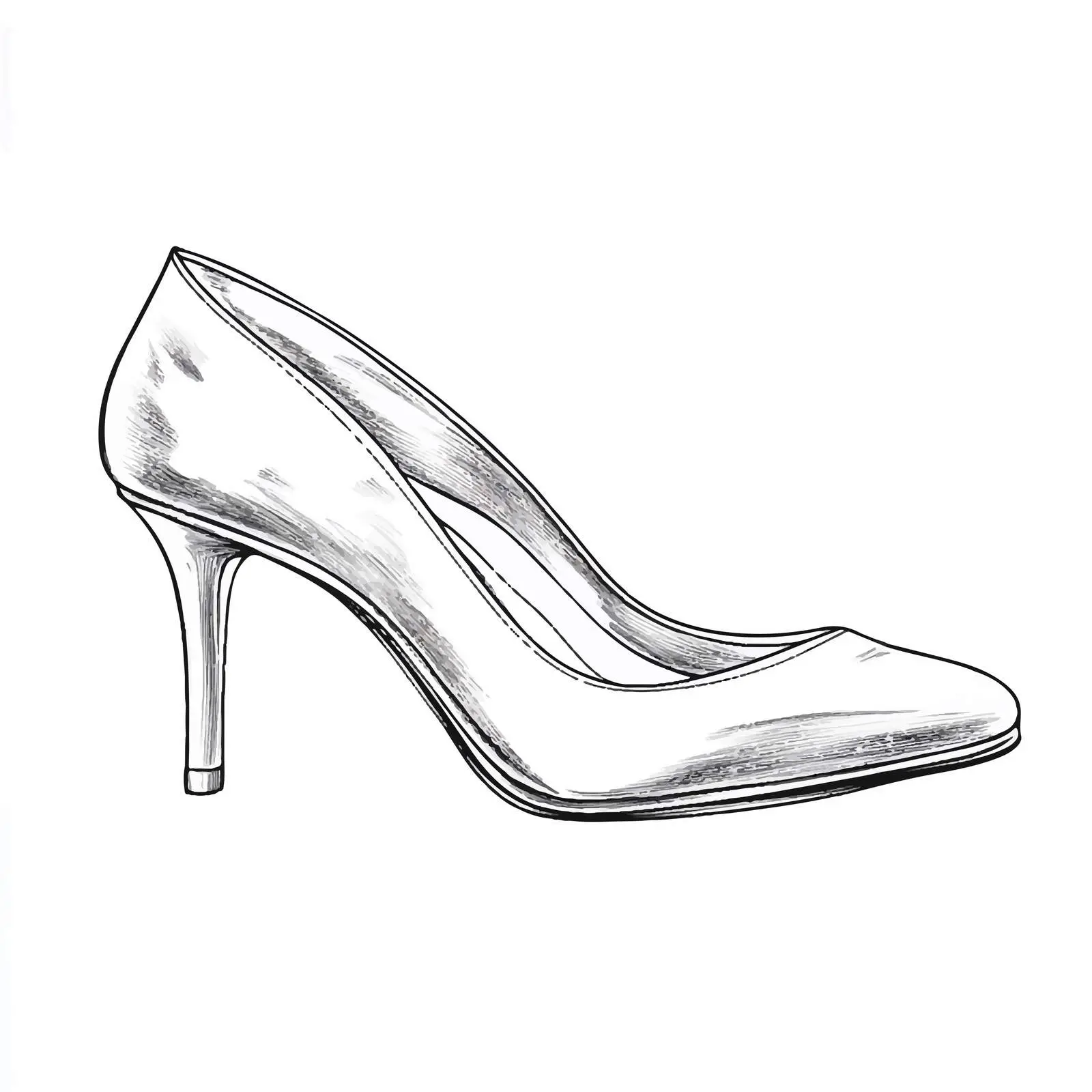 Elegant Hand-Drawn Wedding Shoe Sketch — free download from Dotvec