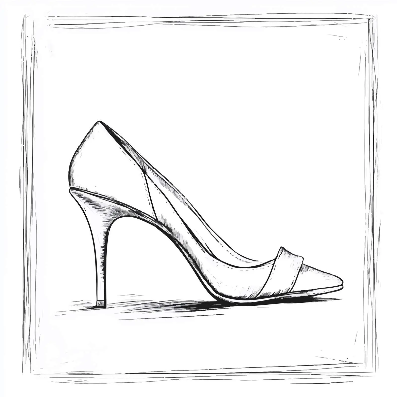 Elegant Hand-Drawn Wedding Shoe Vector Sketch — free download from Dotvec