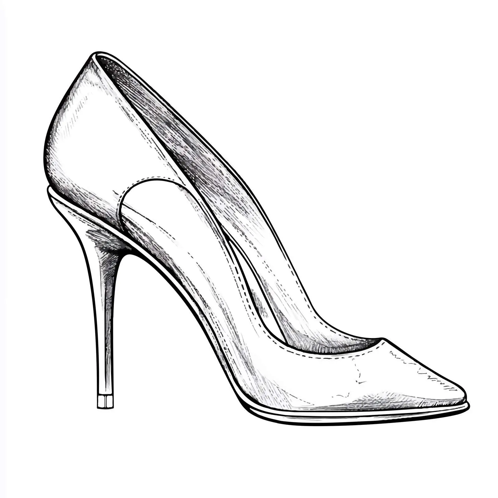 Elegant Hand-Drawn Wedding Shoe Sketch — free download from Dotvec