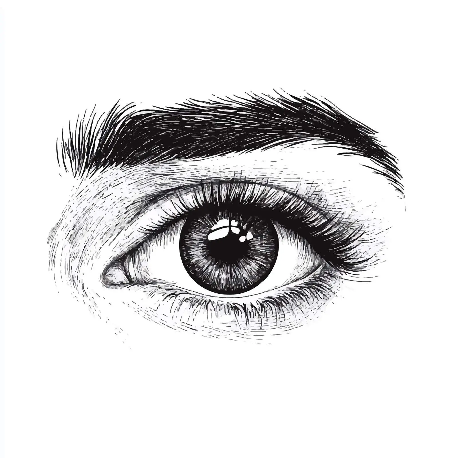 Hand-Drawn Eye and Face Parts Vector Illustration — free download from Dotvec