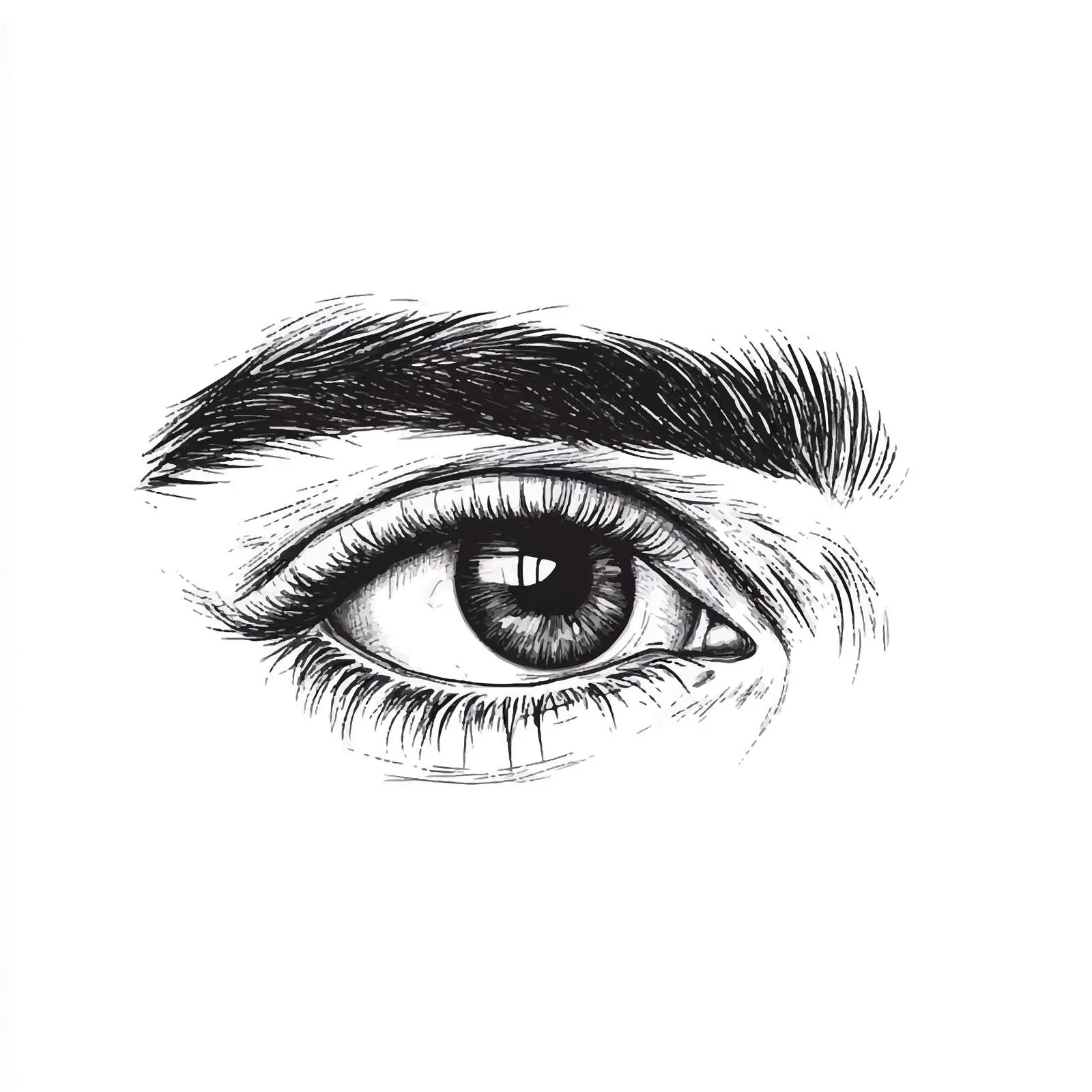 Hand Drawn Eye and Face Parts Vector Illustration — free download from Dotvec