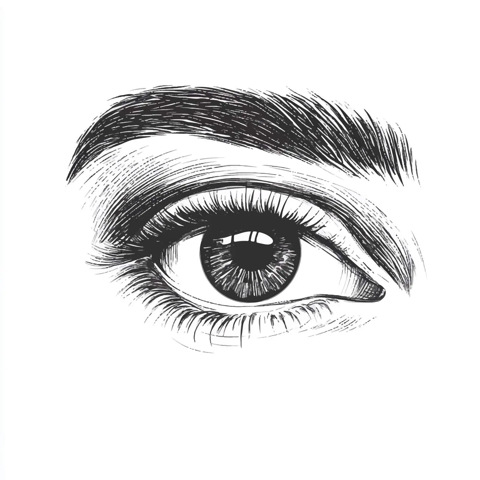 Hand-Drawn Eye and Face Parts Vector Illustration — free download from Dotvec