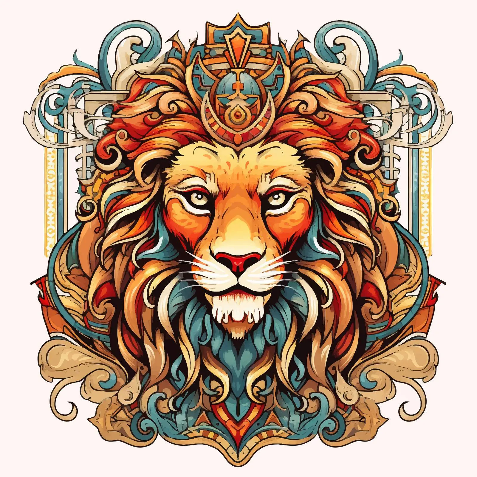 Medieval Tapestry Lion Fantasy Poster Art — free download from Dotvec