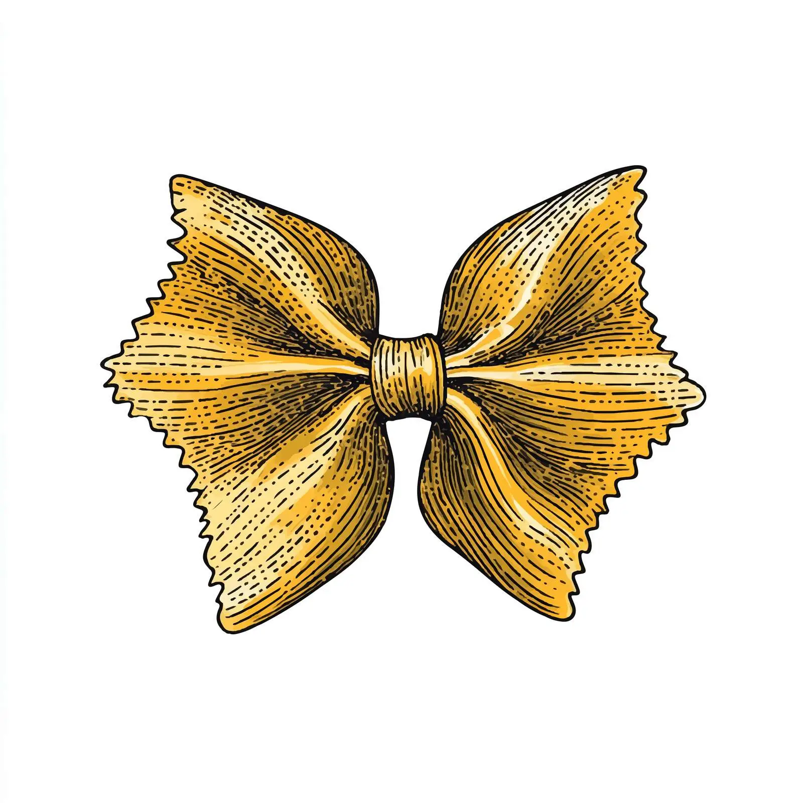 Hand-Drawn Farfalle Pasta on White Background — free download from Dotvec