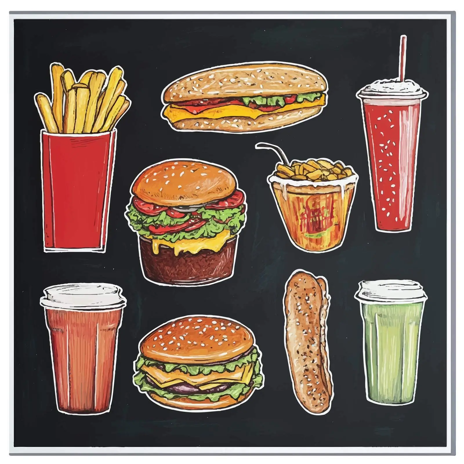 Hand-Drawn Fast Food Sketches Collection — free download from Dotvec