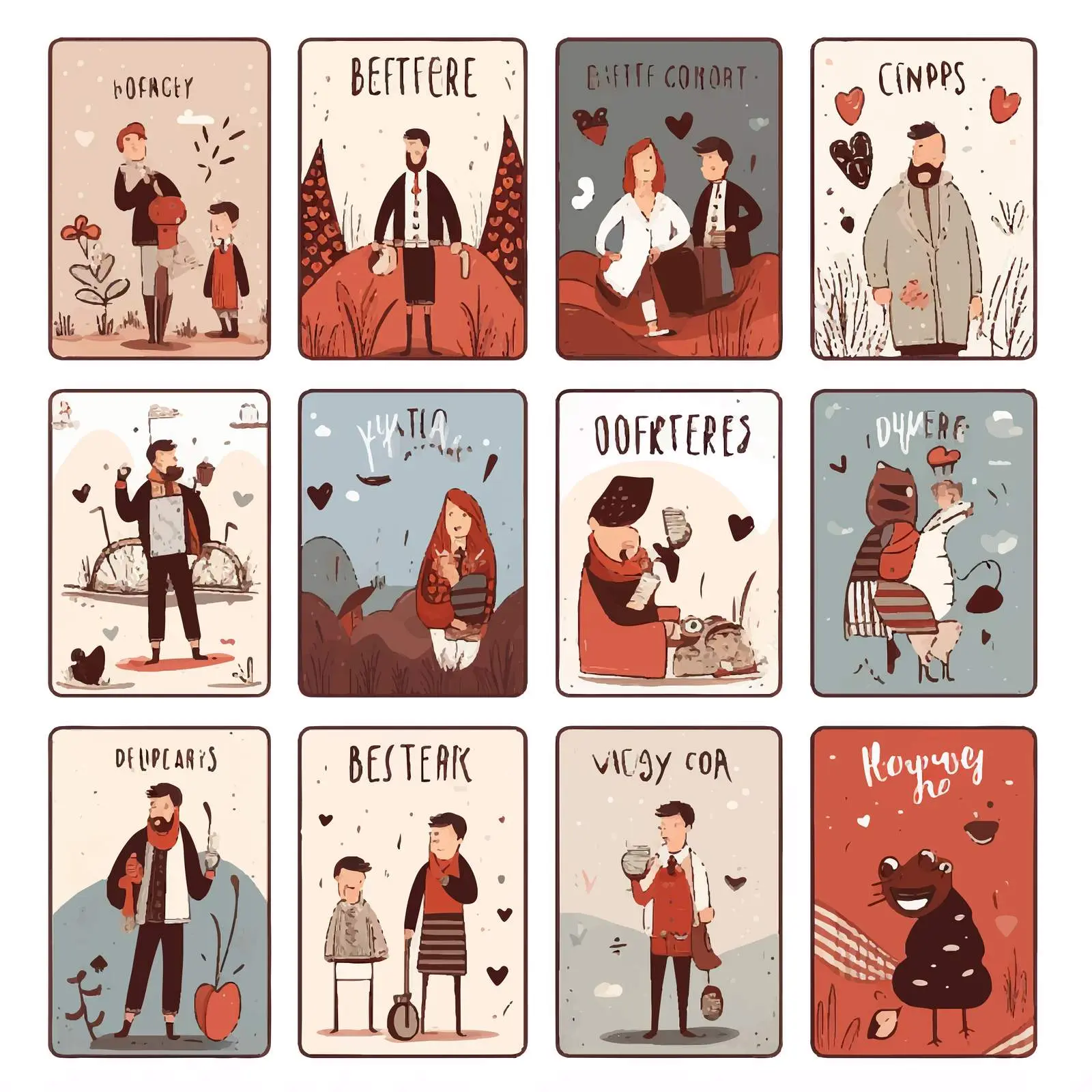 Classic German Hand-Drawn Father's Day Cards — free download from Dotvec