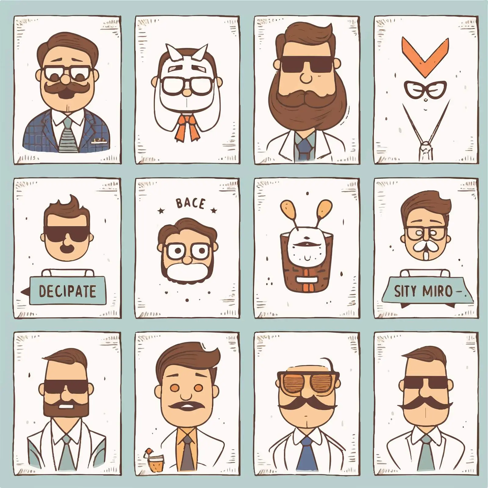 Classic Hand-Drawn Father's Day Card Templates — free download from Dotvec