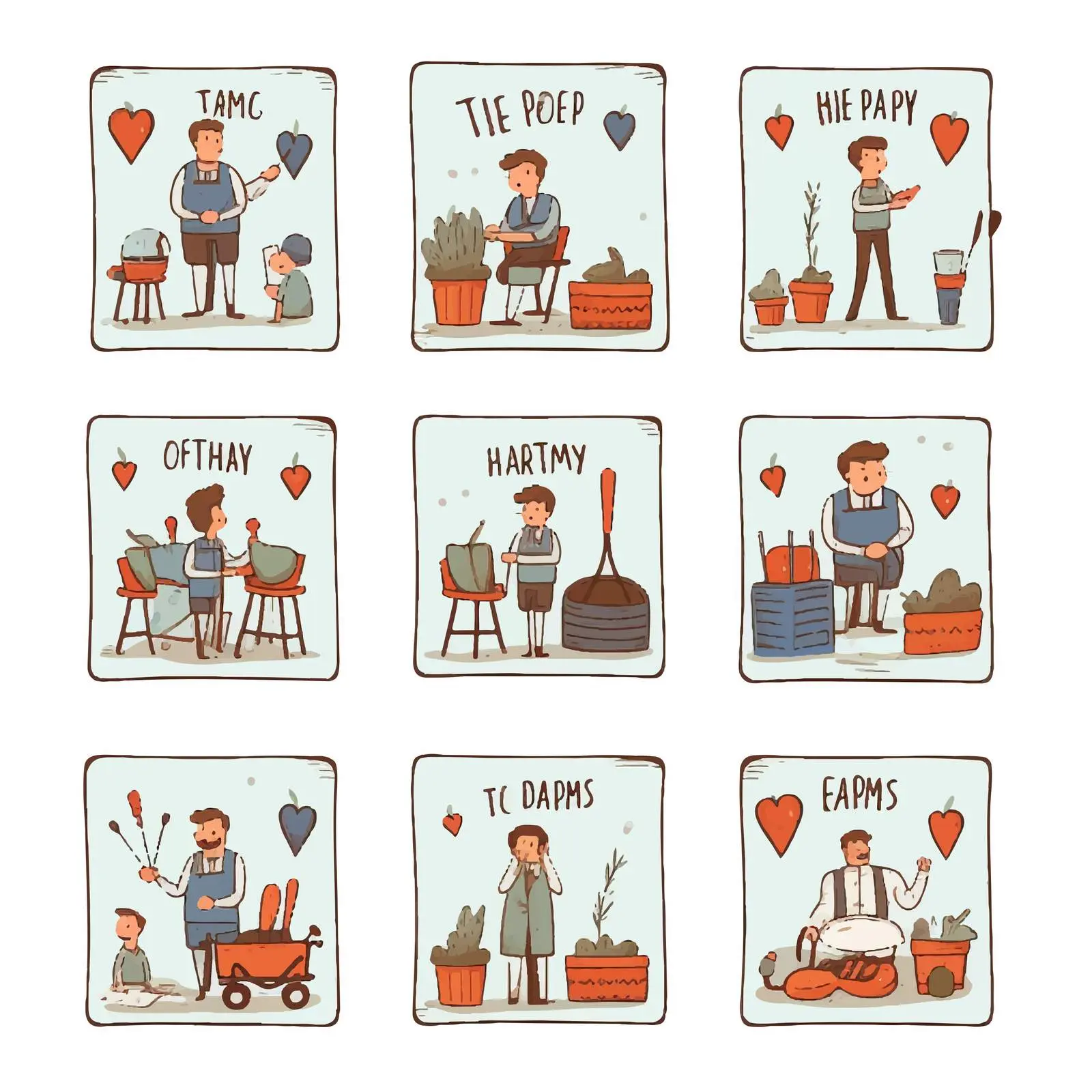 Classic Hand-Drawn Father's Day Card Templates – free card designs image from Dotvec