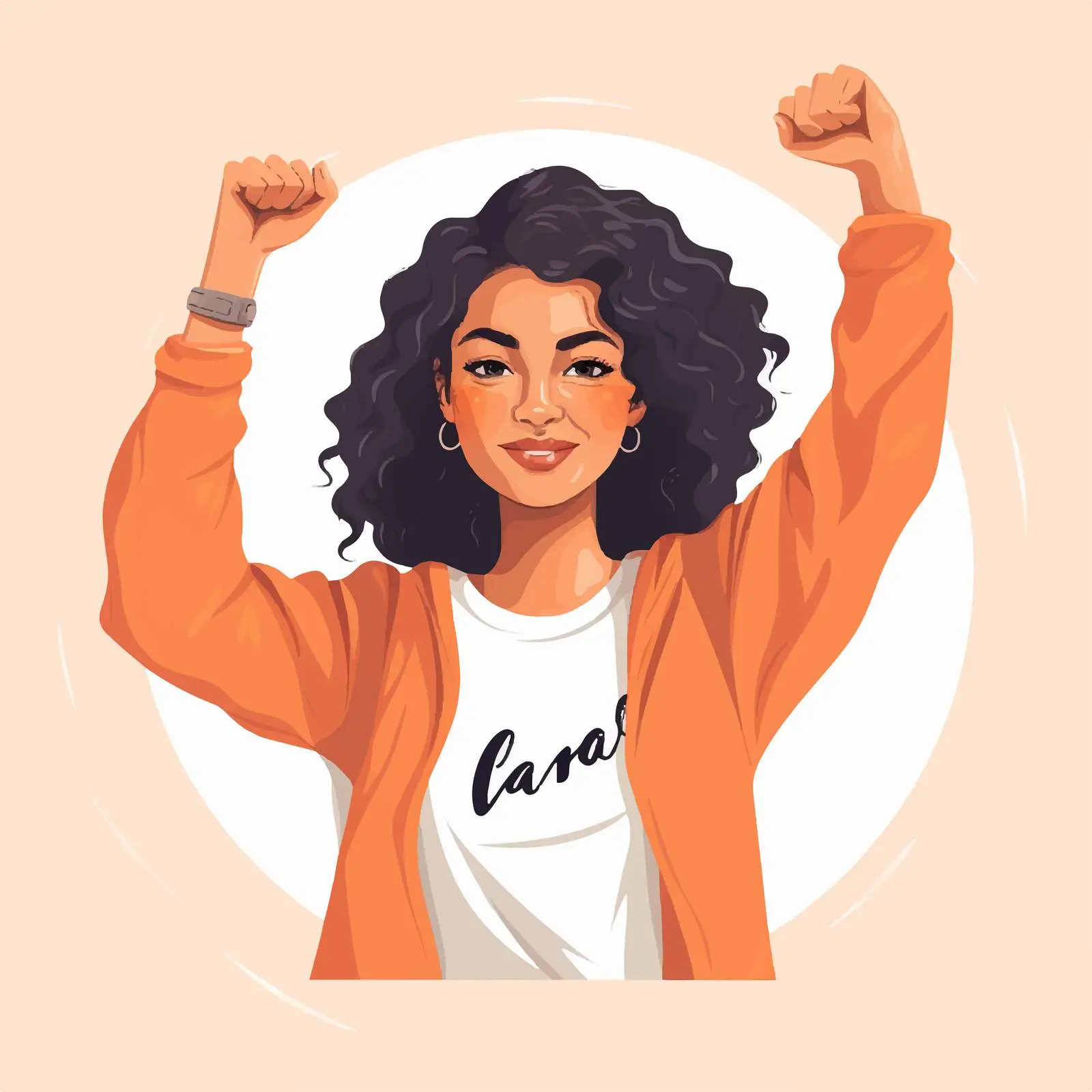 Hand-Drawn Feminist Composition with Motivational Phrase — free download from Dotvec