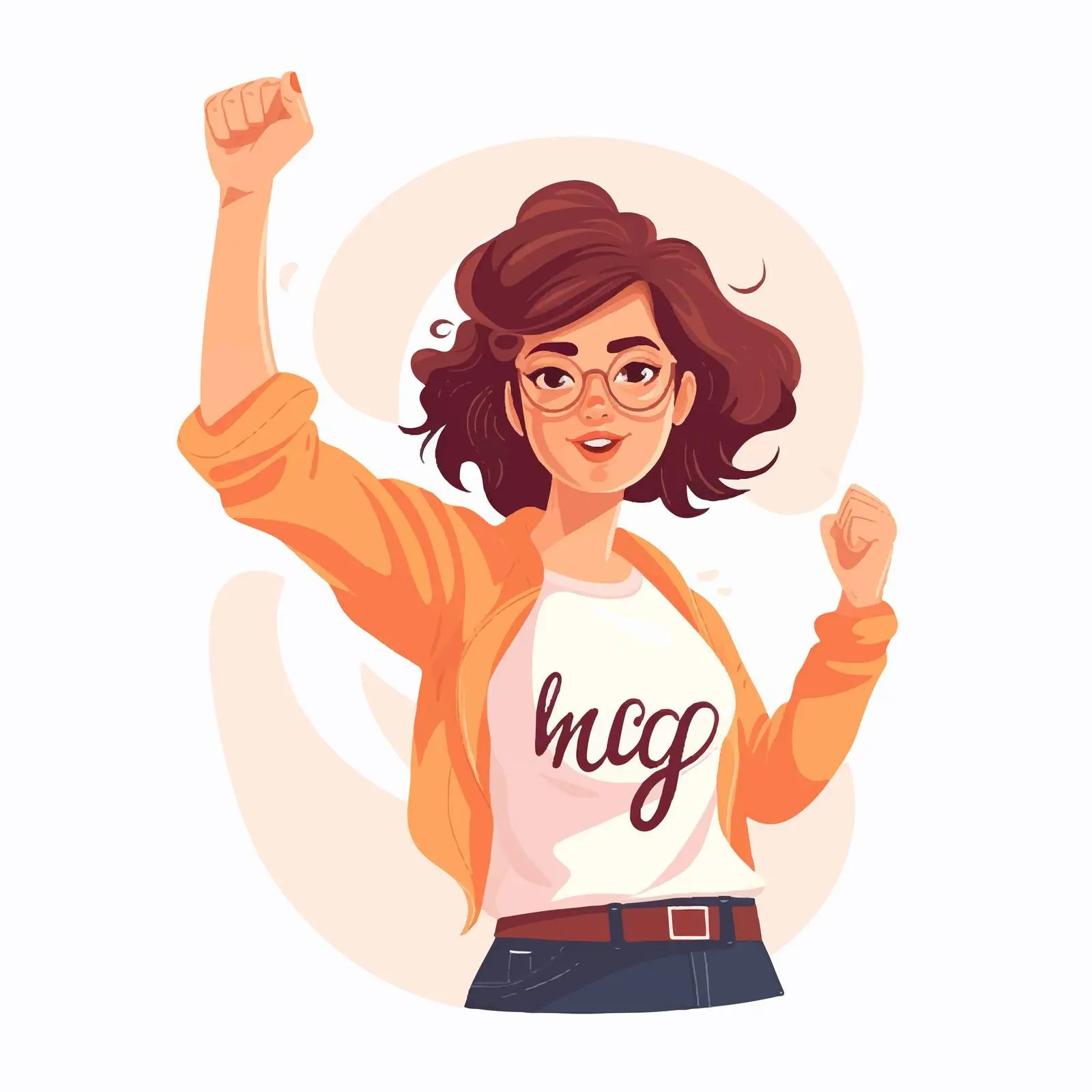 Hand-Drawn Feminist Art with Motivational Phrase — free download from Dotvec