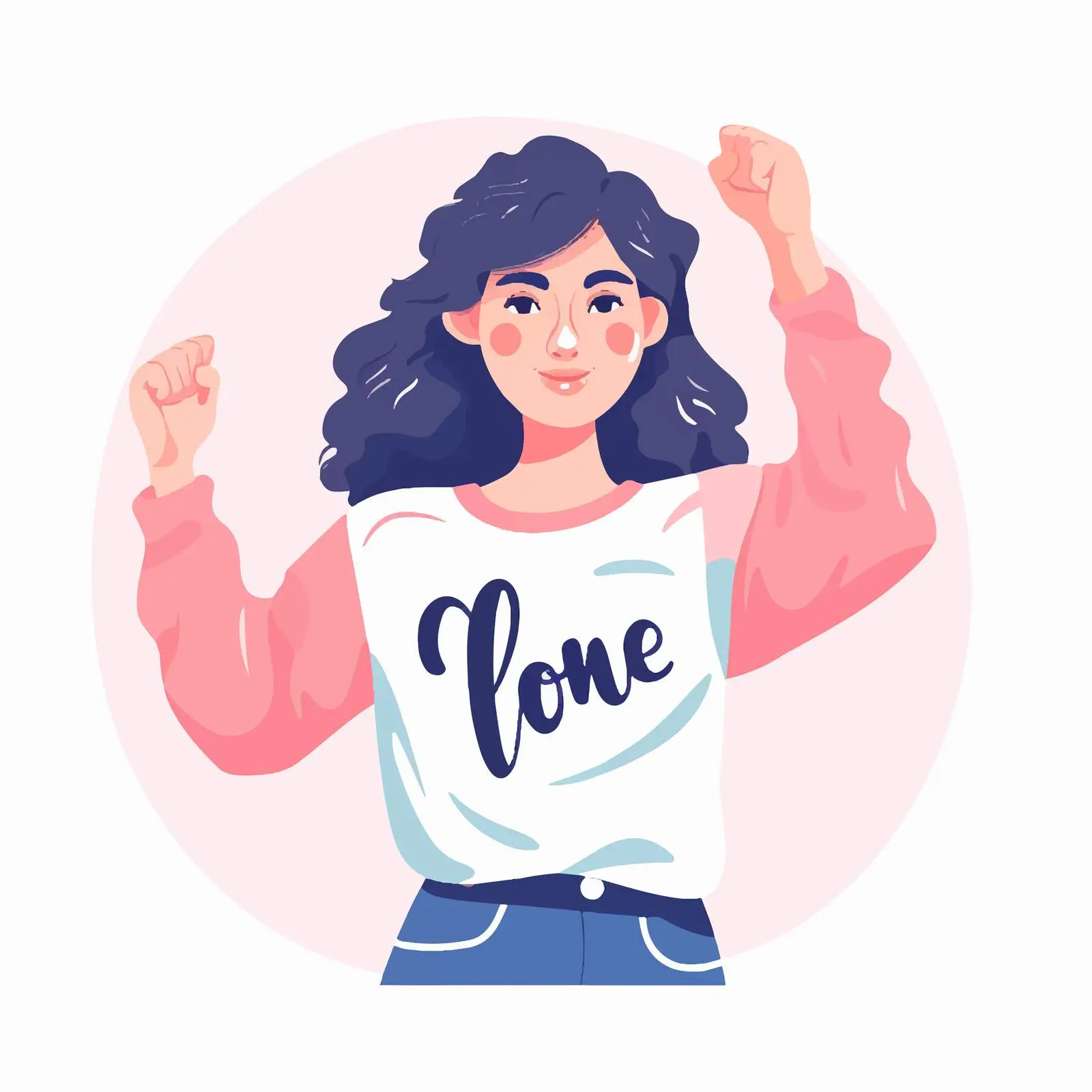 Hand-Drawn Feminist Composition with Motivational Phrase — free download from Dotvec