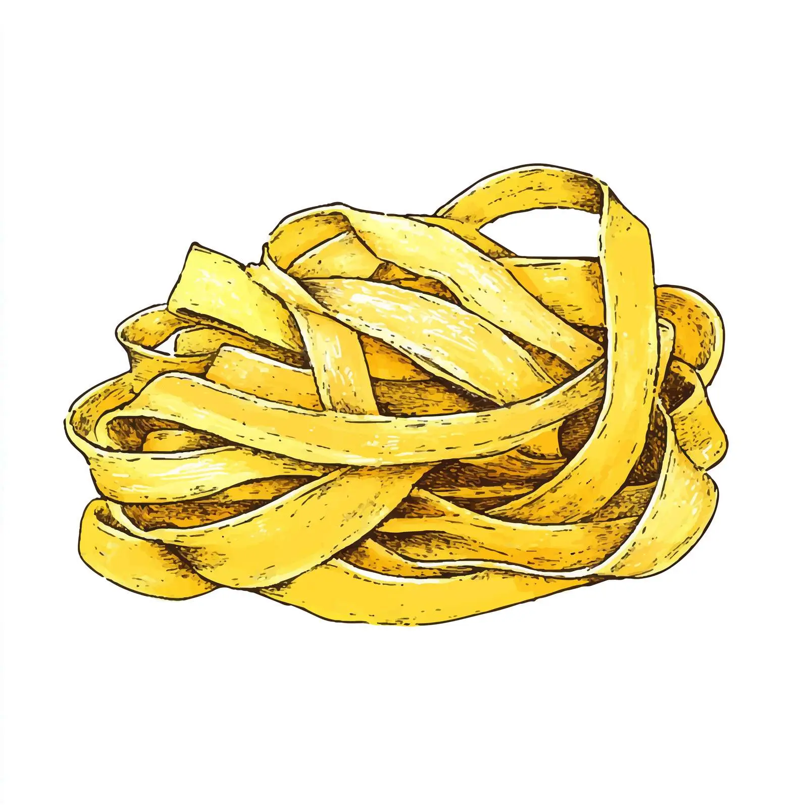 Hand-Drawn Fettuccine Pasta Isolated on White Background — free download from Dotvec