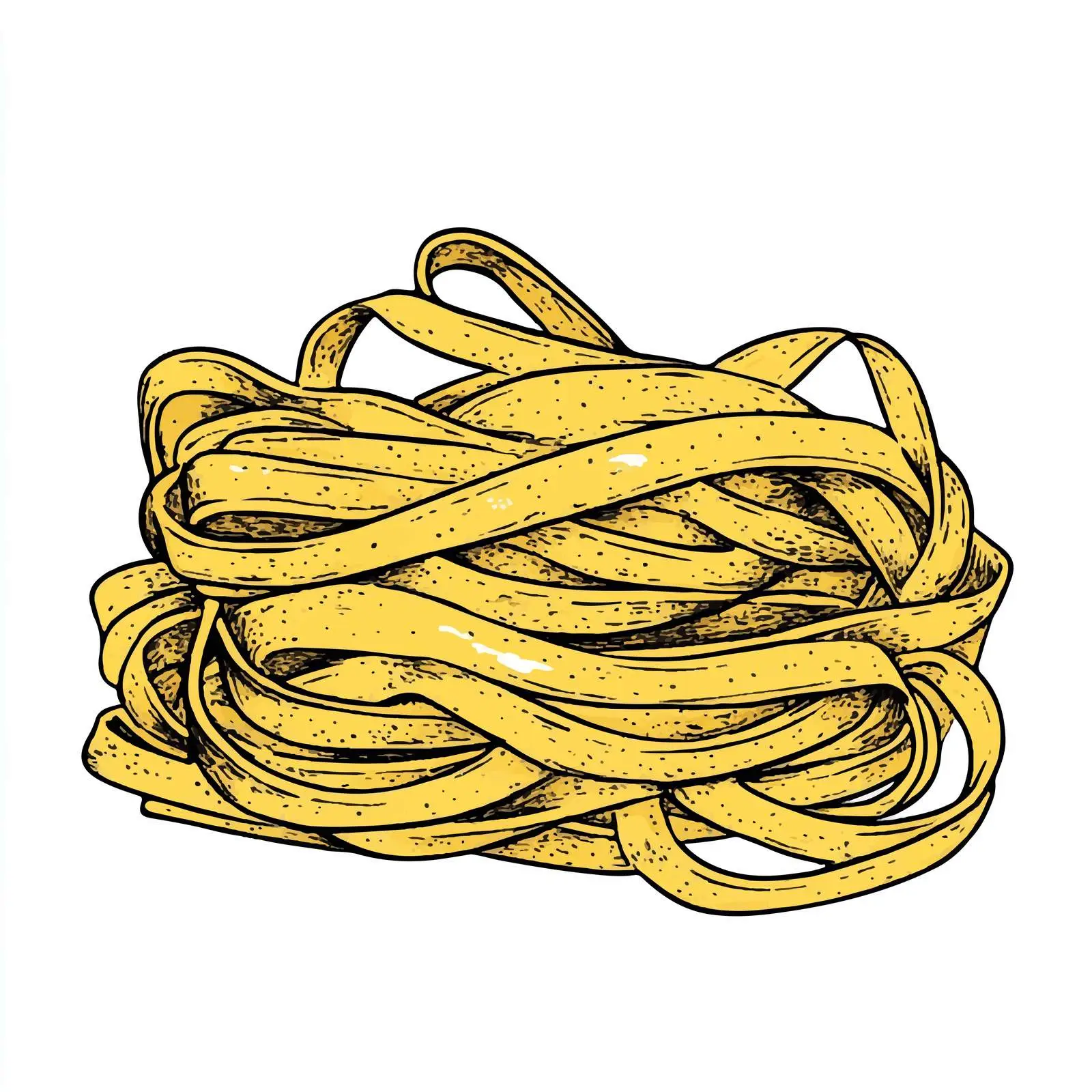 Hand Drawn Fettuccine Pasta on White Background — free download from Dotvec