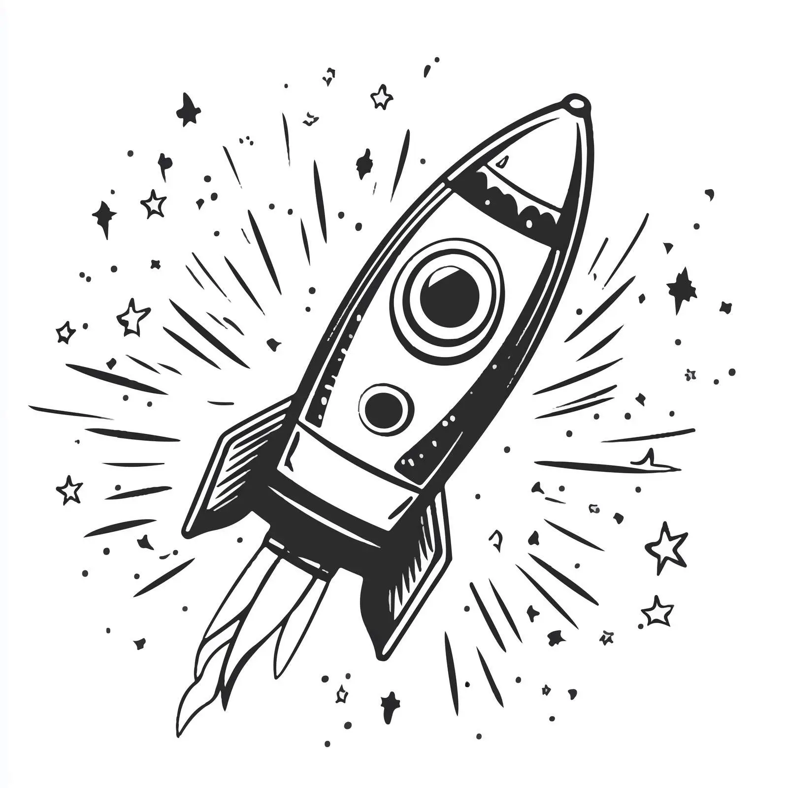 Hand-Drawn Firework Rocket Sketch Vector – free jubilant image from Dotvec
