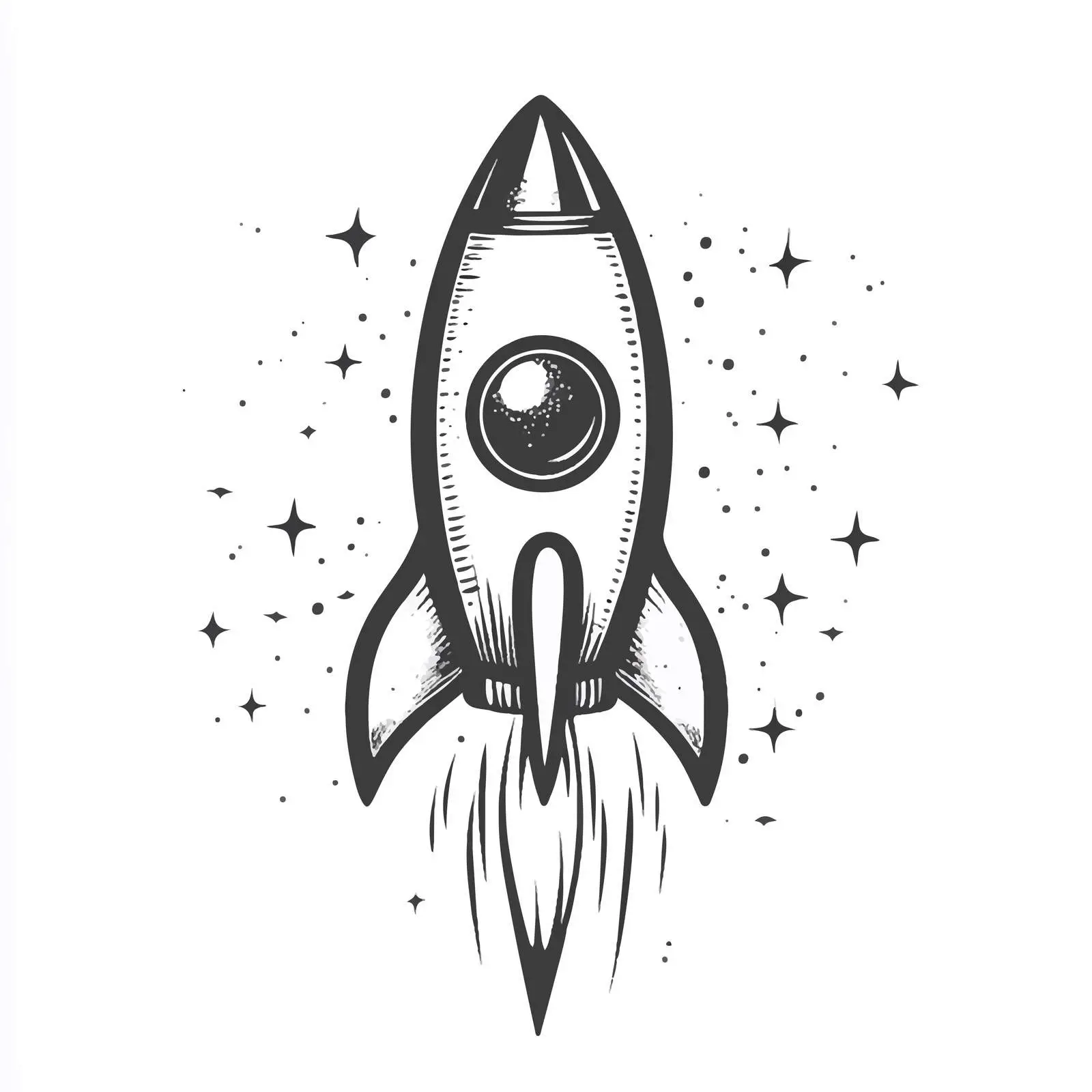 Hand-Drawn Firework Rocket Sketch Vector Art — free download from Dotvec