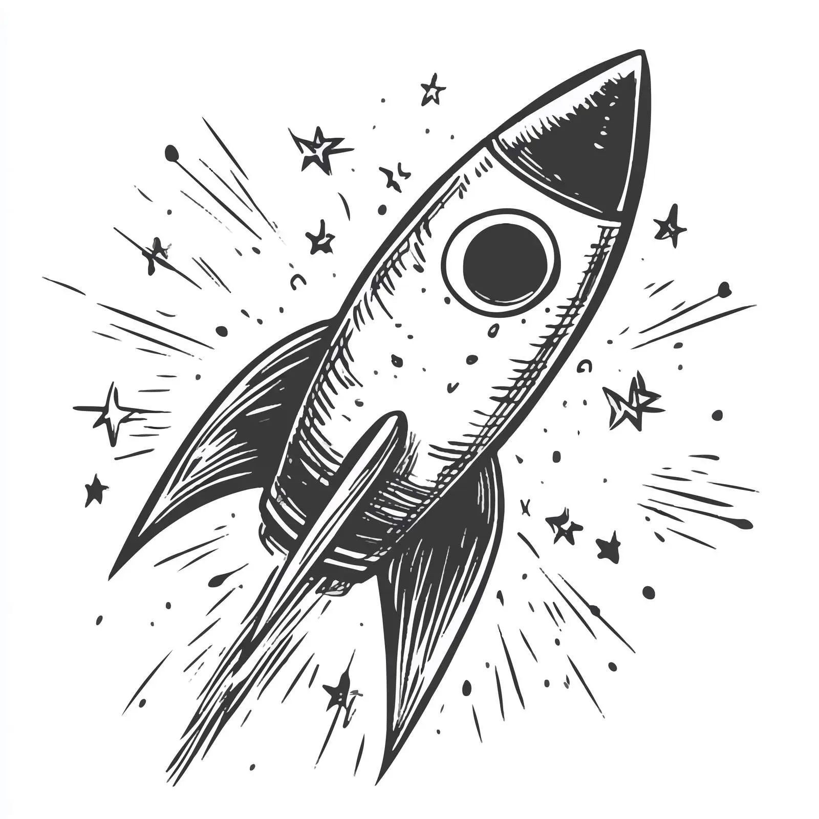 Hand Drawn Firework Rocket Sketch Symbol — free download from Dotvec