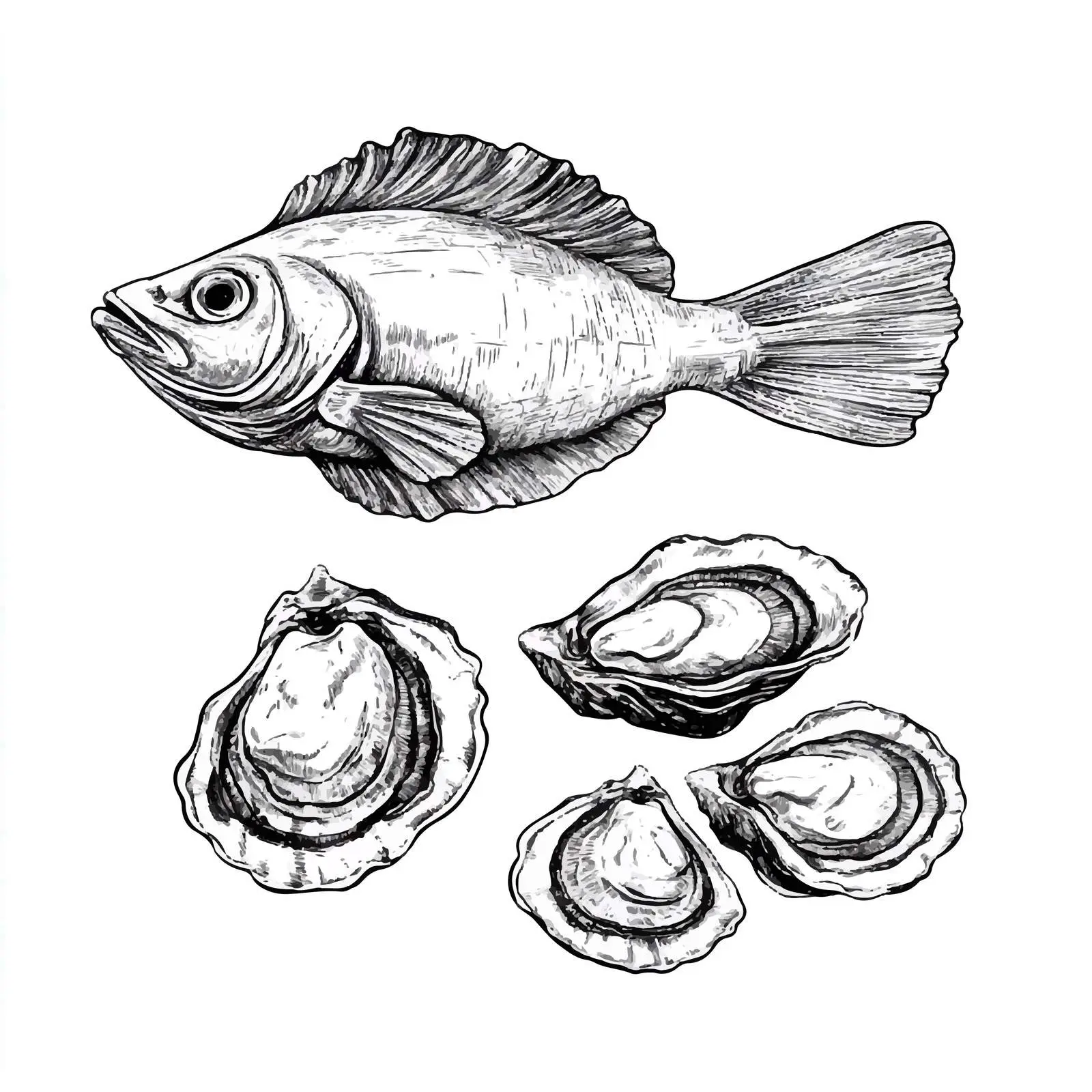 Hand-Drawn Isolated Fish on White Background — free download from Dotvec
