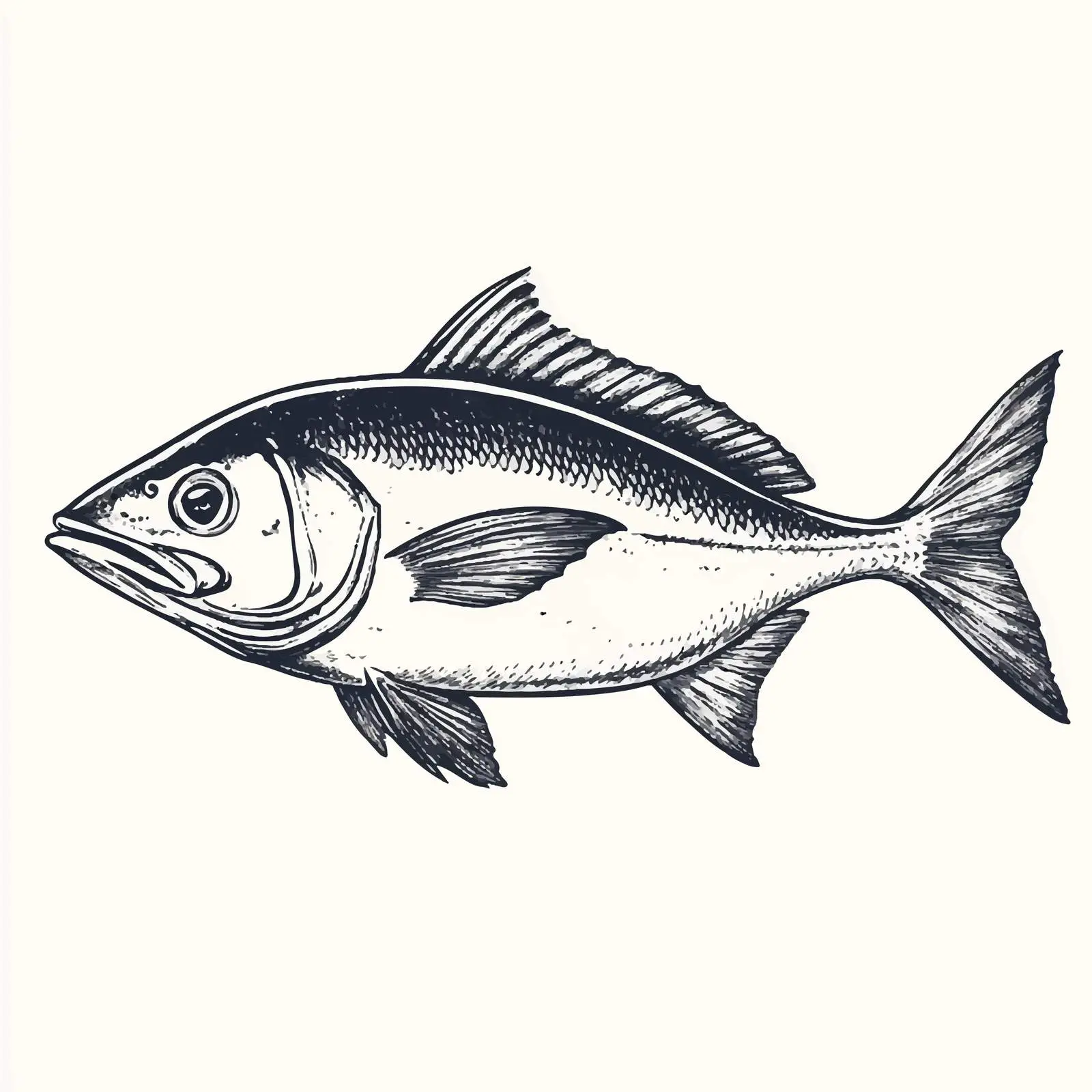 Hand-Drawn Fish on White Background Vector — free download from Dotvec