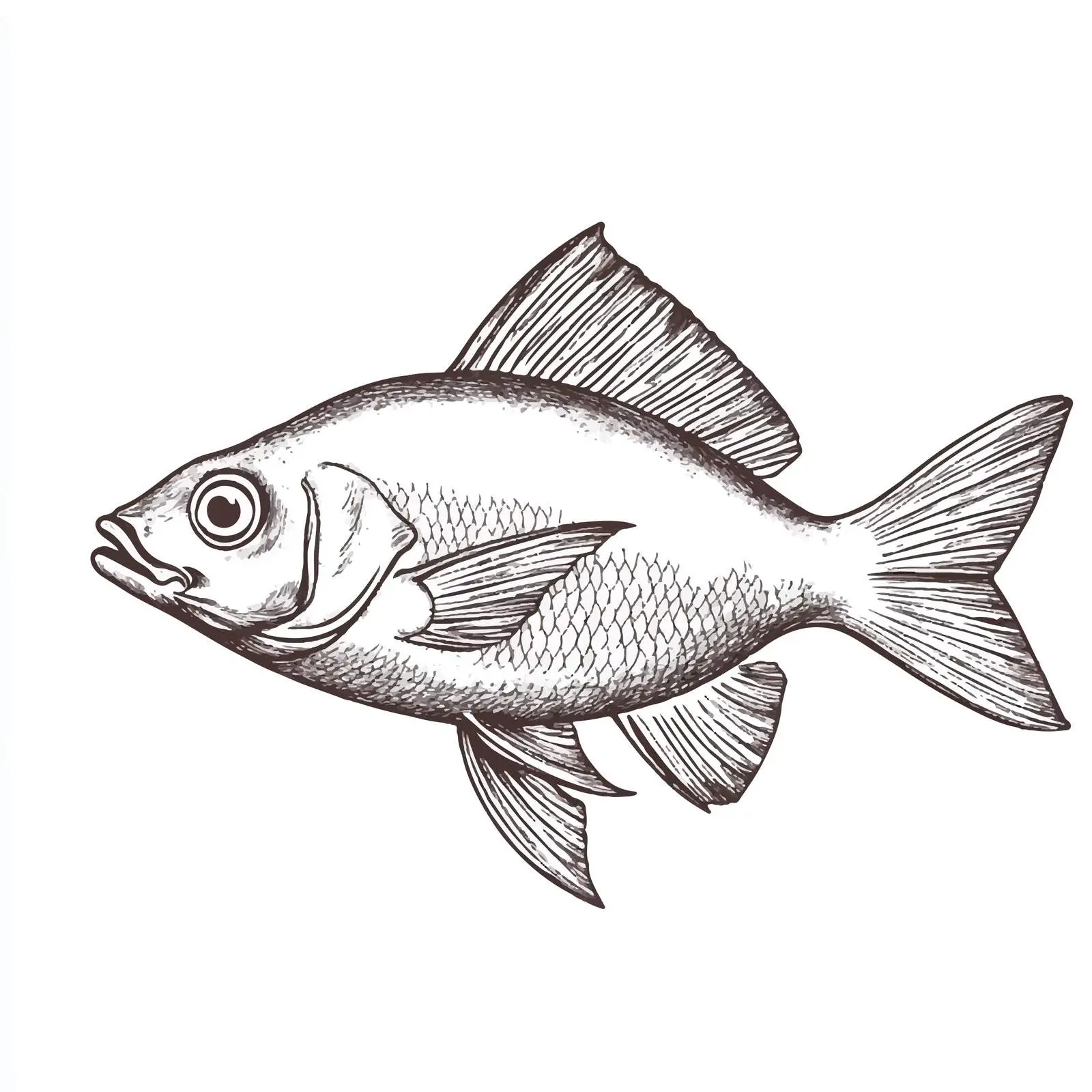 Hand-Drawn Isolated Fish on White Background — free download from Dotvec