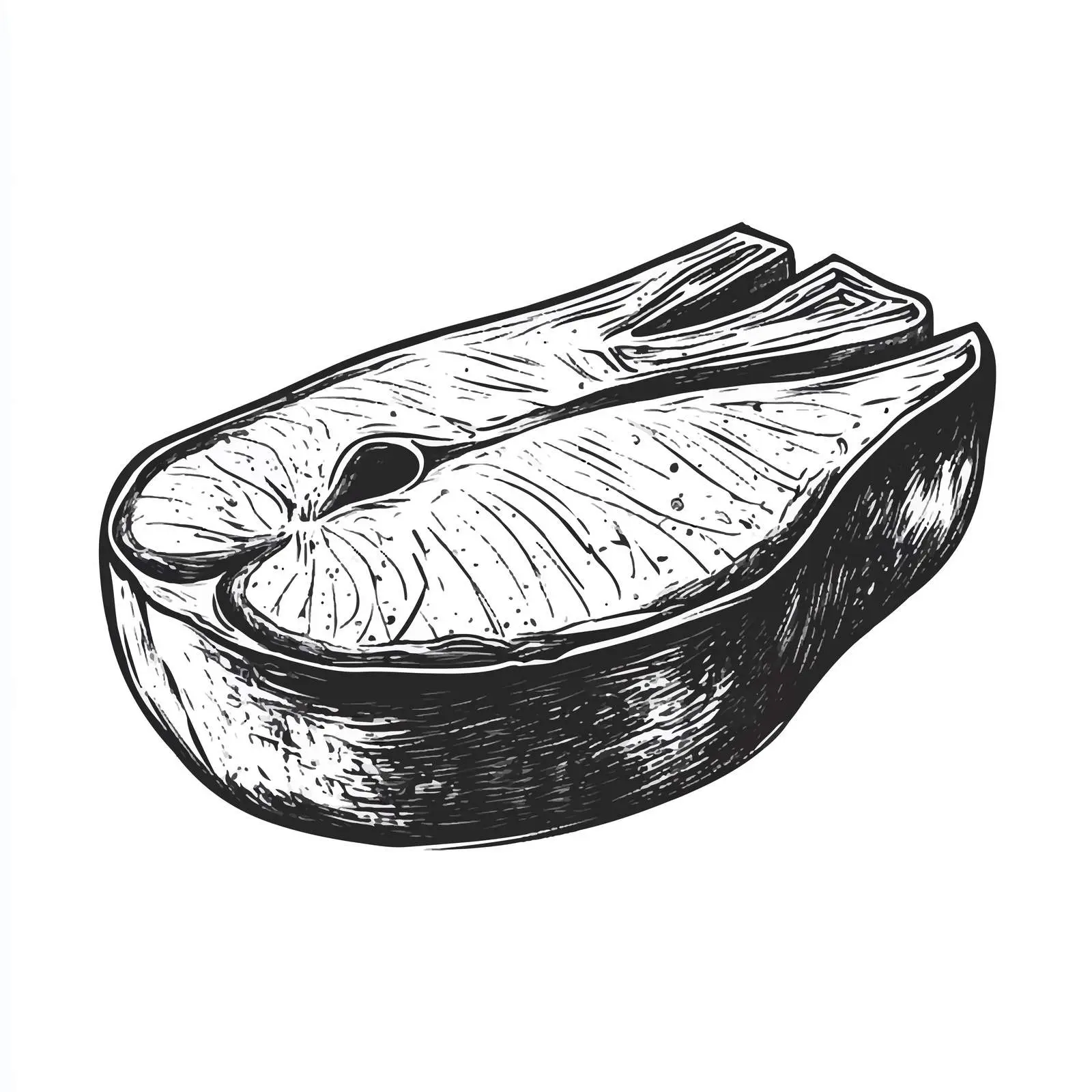 Hand Drawn Fish Steak on White Background — free download from Dotvec