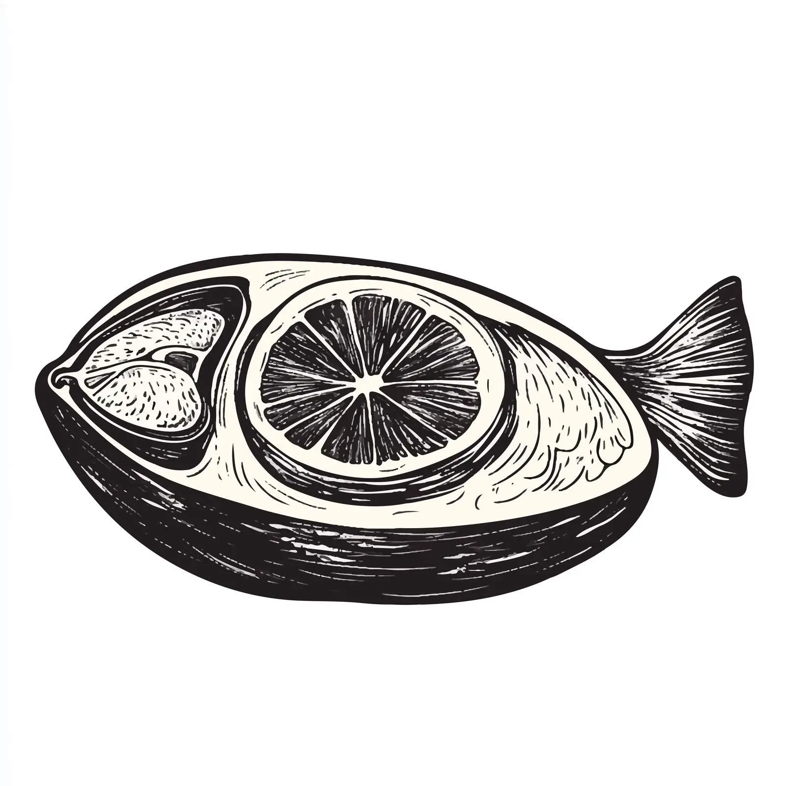 Hand Drawn Fish Steak on White Background — free download from Dotvec