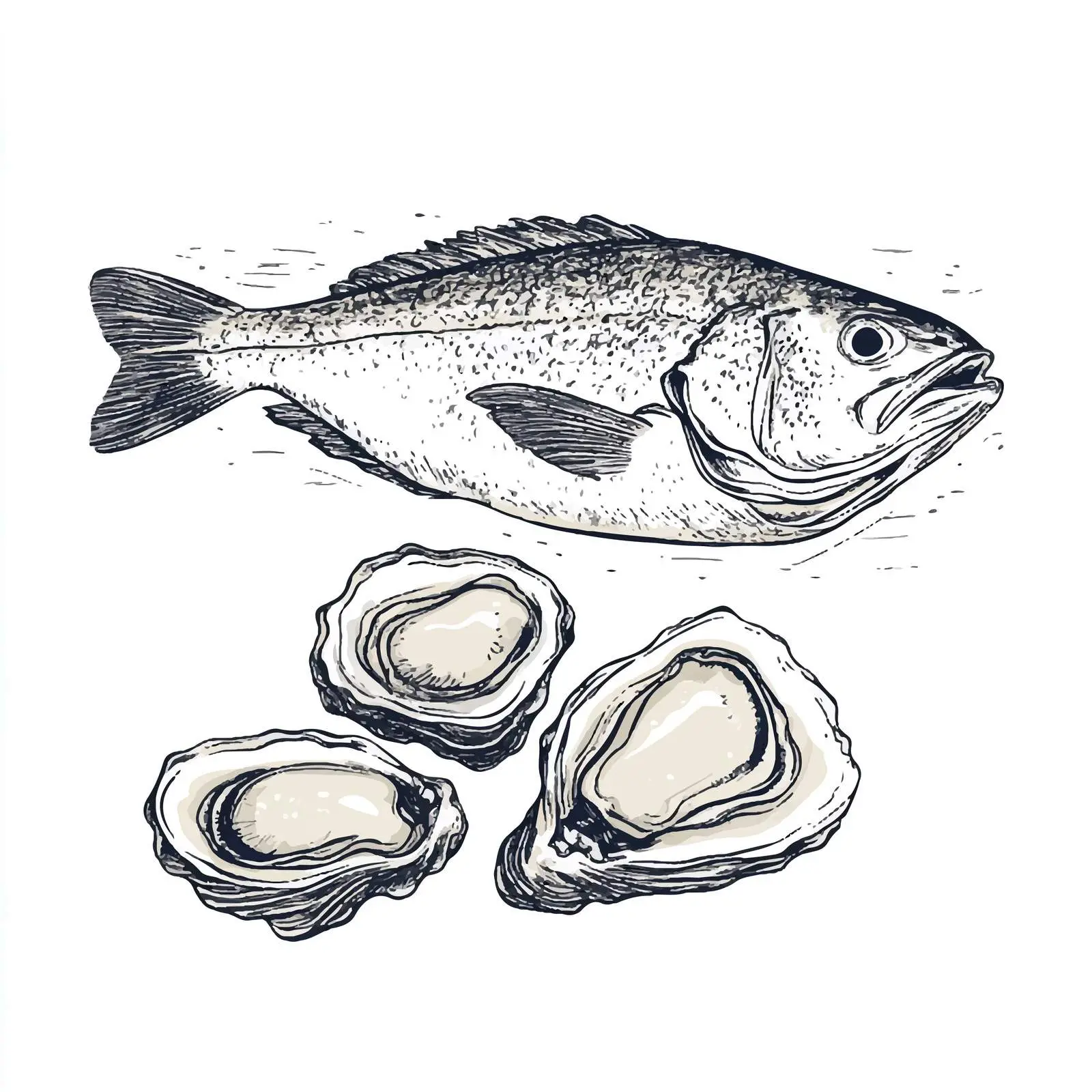 Hand-Drawn Fish Steak on White Background — free download from Dotvec