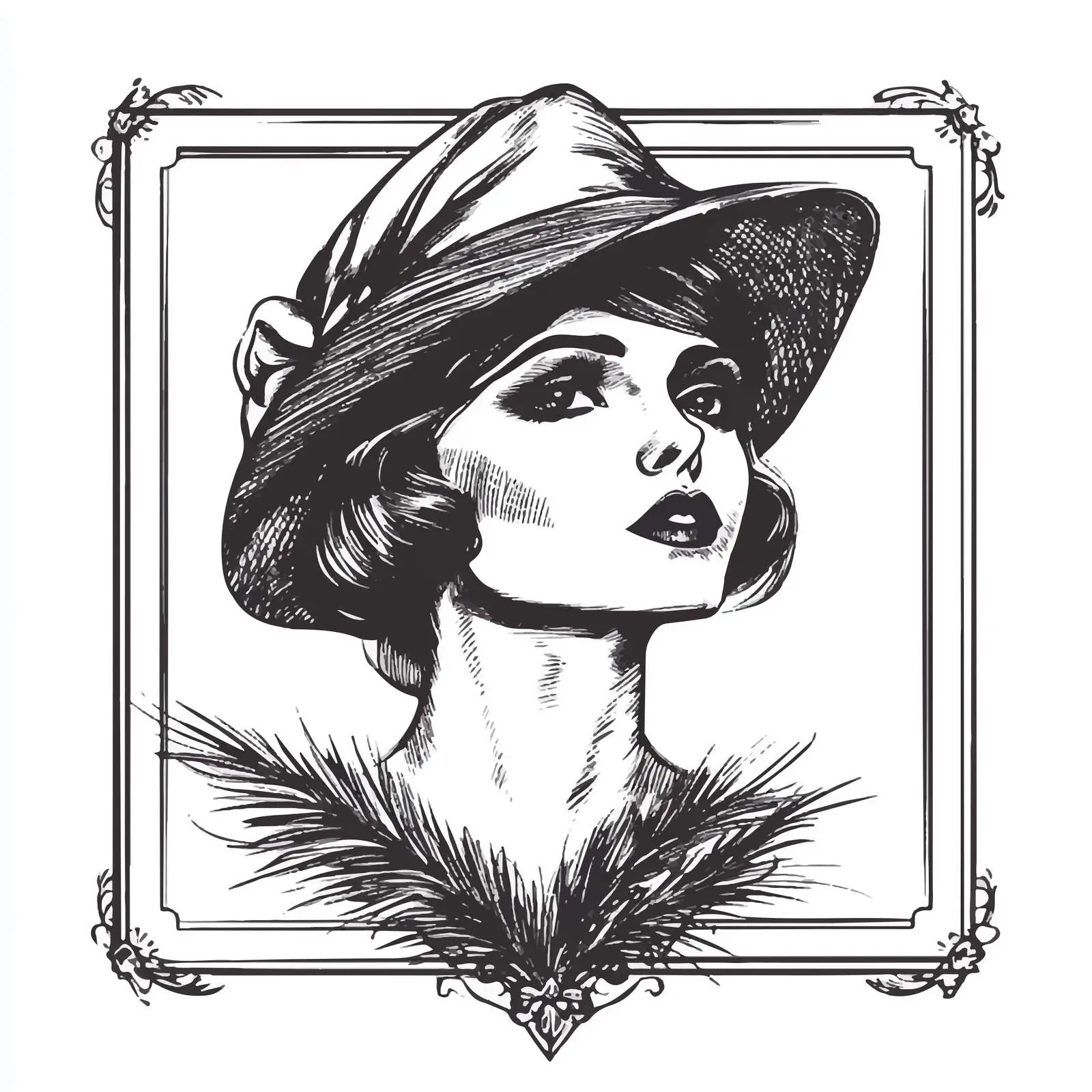 Hand Drawn Flapper Sketch Symbol — free download from Dotvec