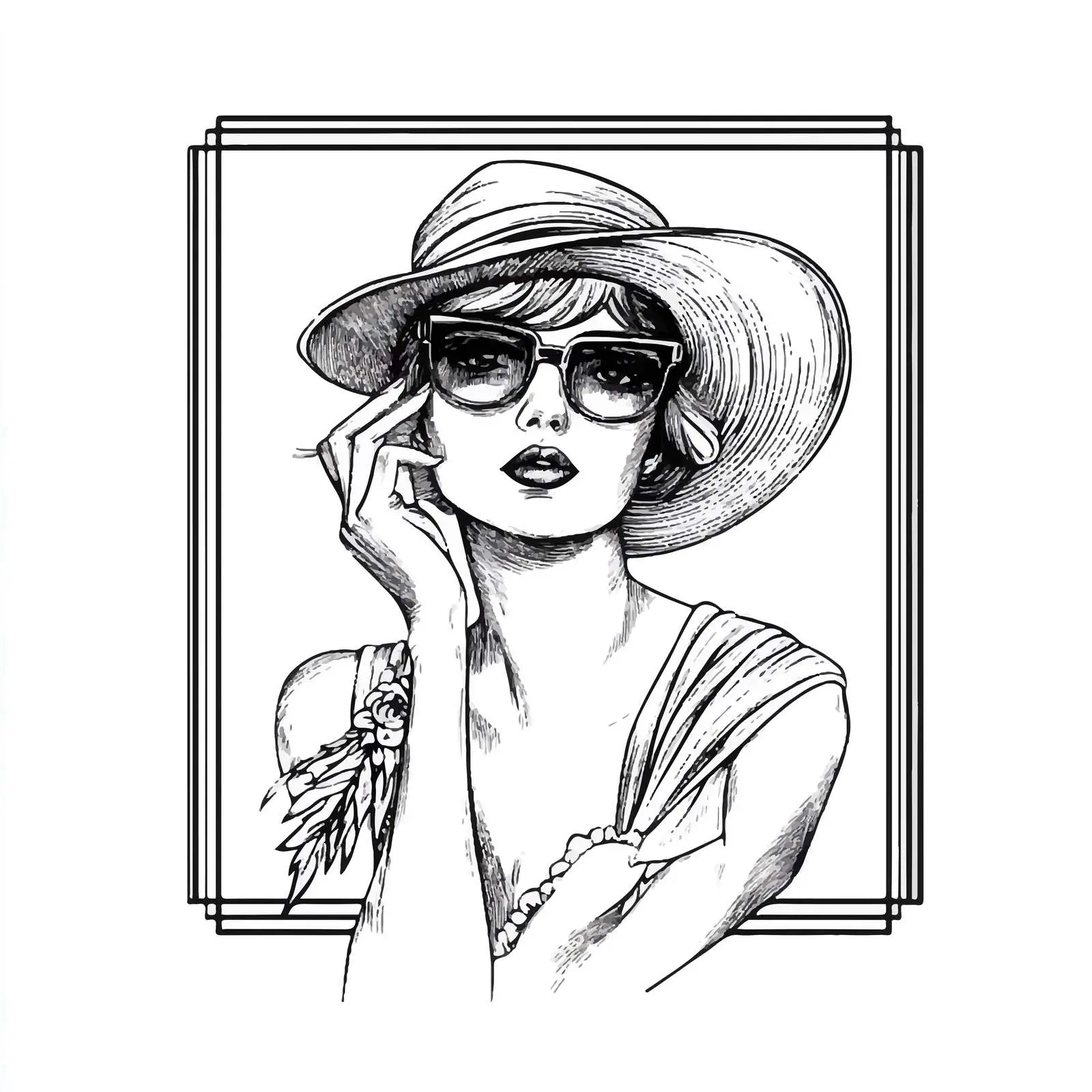 Hand-Drawn Flapper Sketch Icon on White Background — free download from Dotvec