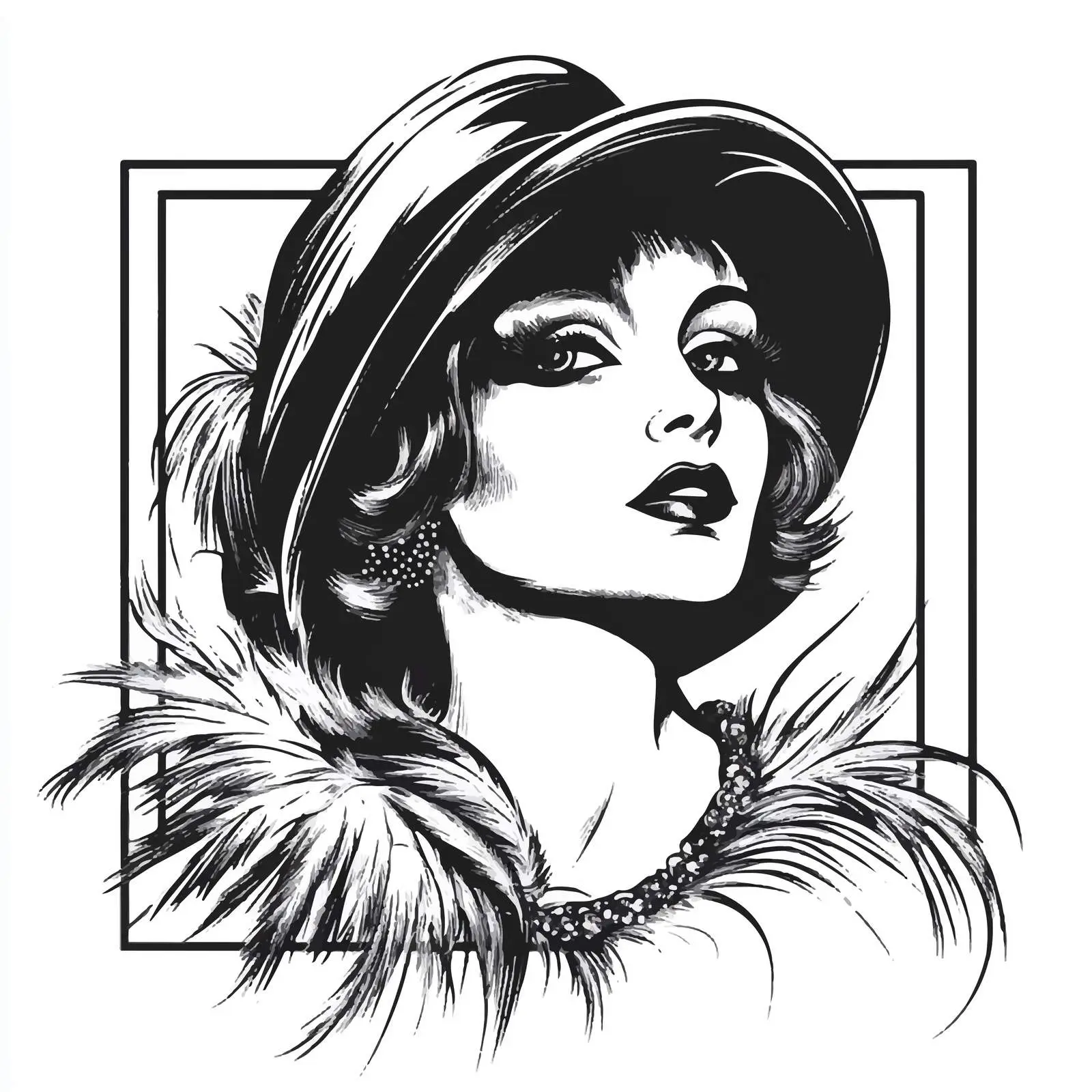 Hand Drawn Flapper Sketch Vector Art — free download from Dotvec