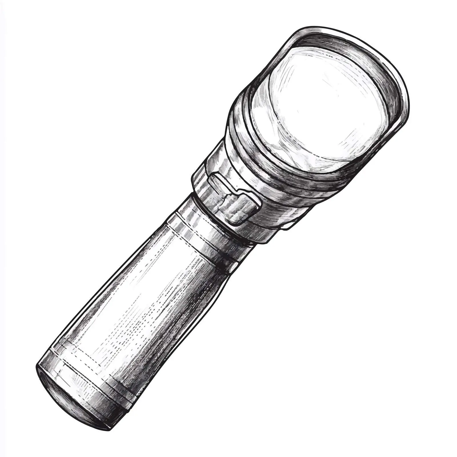 Hand Drawn Flashlight Sketch Icon on White Background — free download from Dotvec