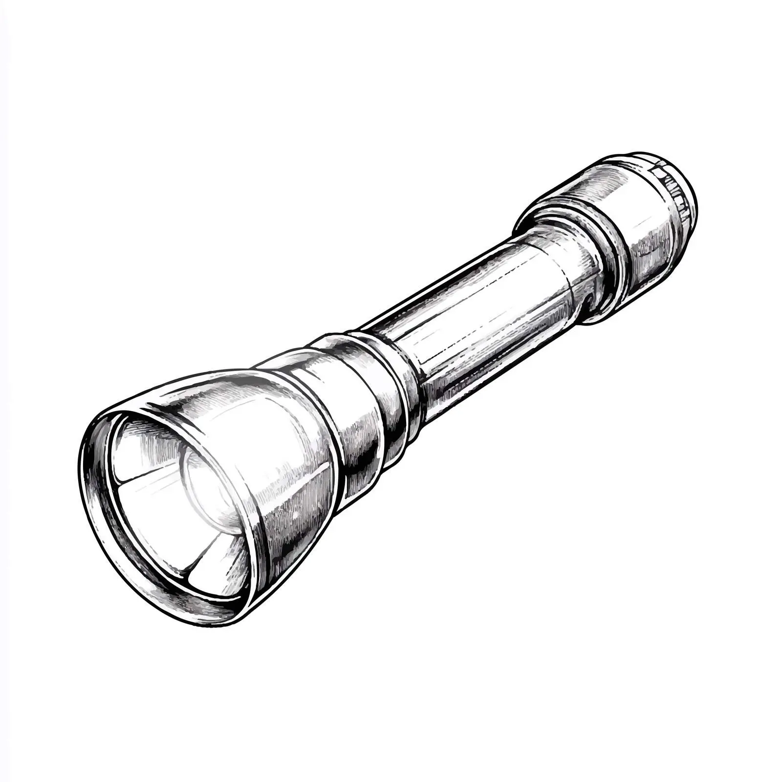 Hand Drawn Flashlight Icon on White Background — free download from Dotvec