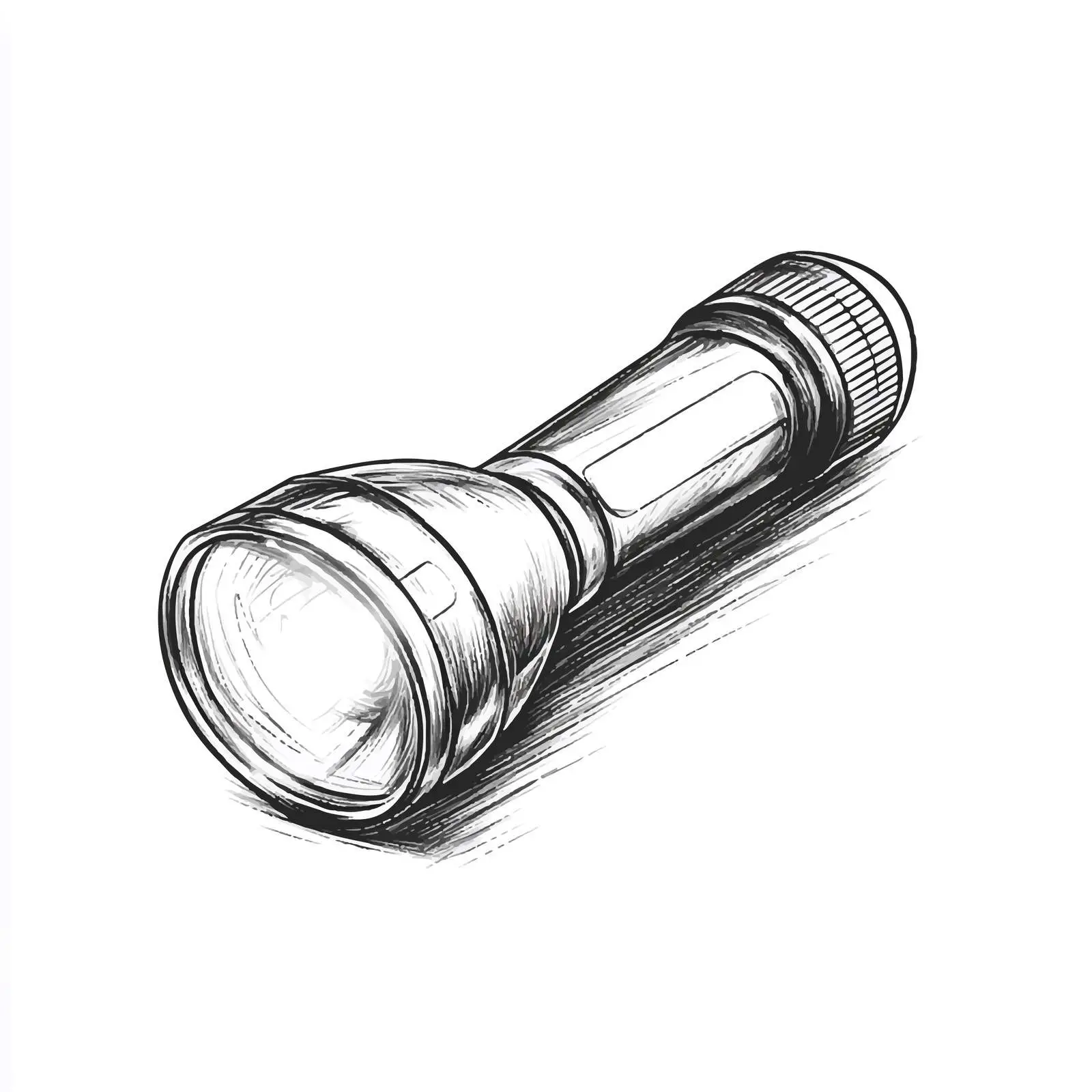 Hand Drawn Flashlight Sketch on White Background — free download from Dotvec
