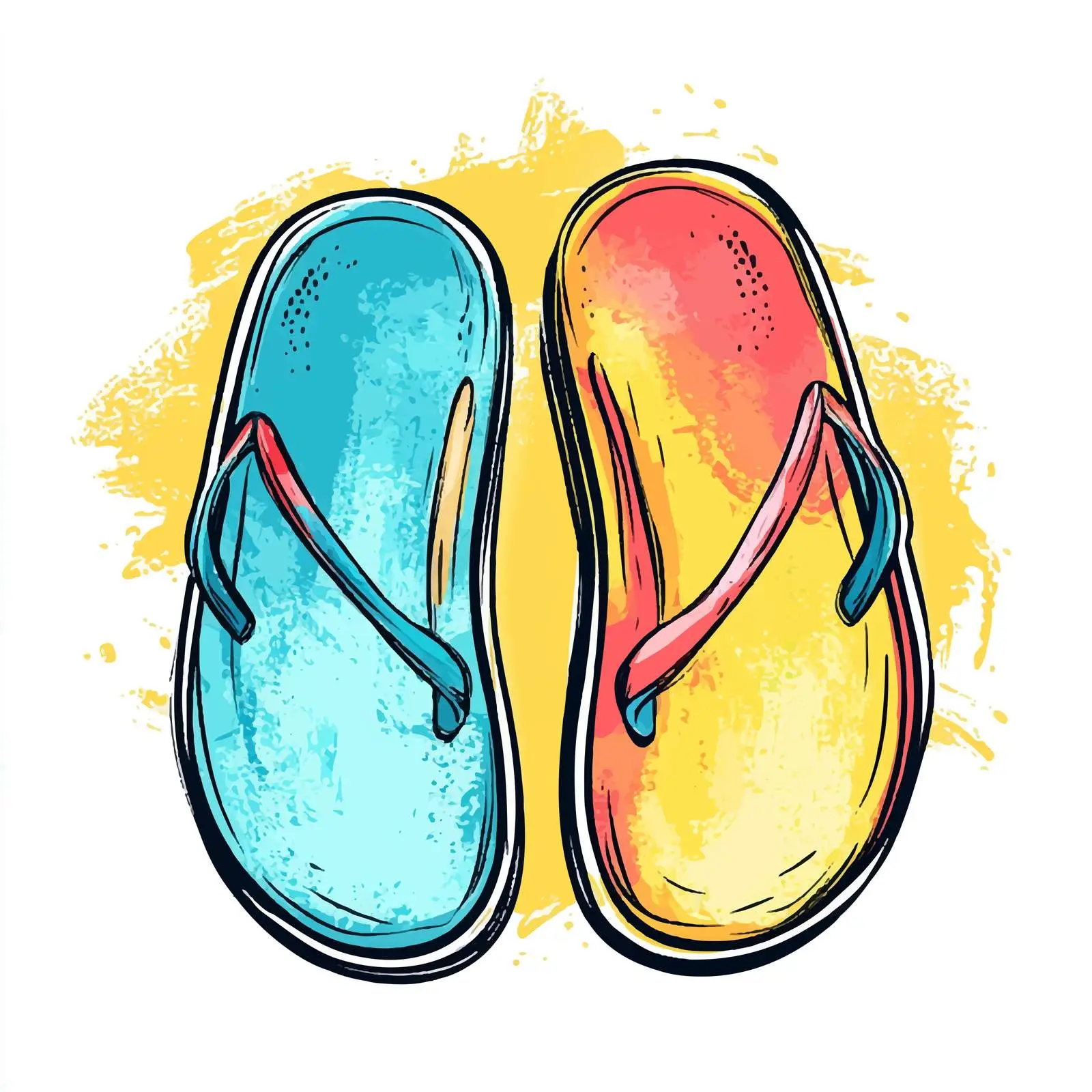 Hand-Drawn Flip Flops Sketch on White Background – free summer footwear image from Dotvec