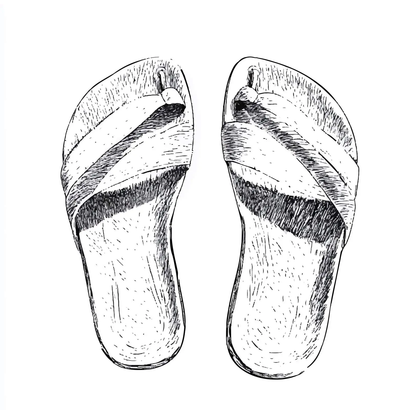 Hand-Drawn Flip Flops Sketch on White Background — free download from Dotvec