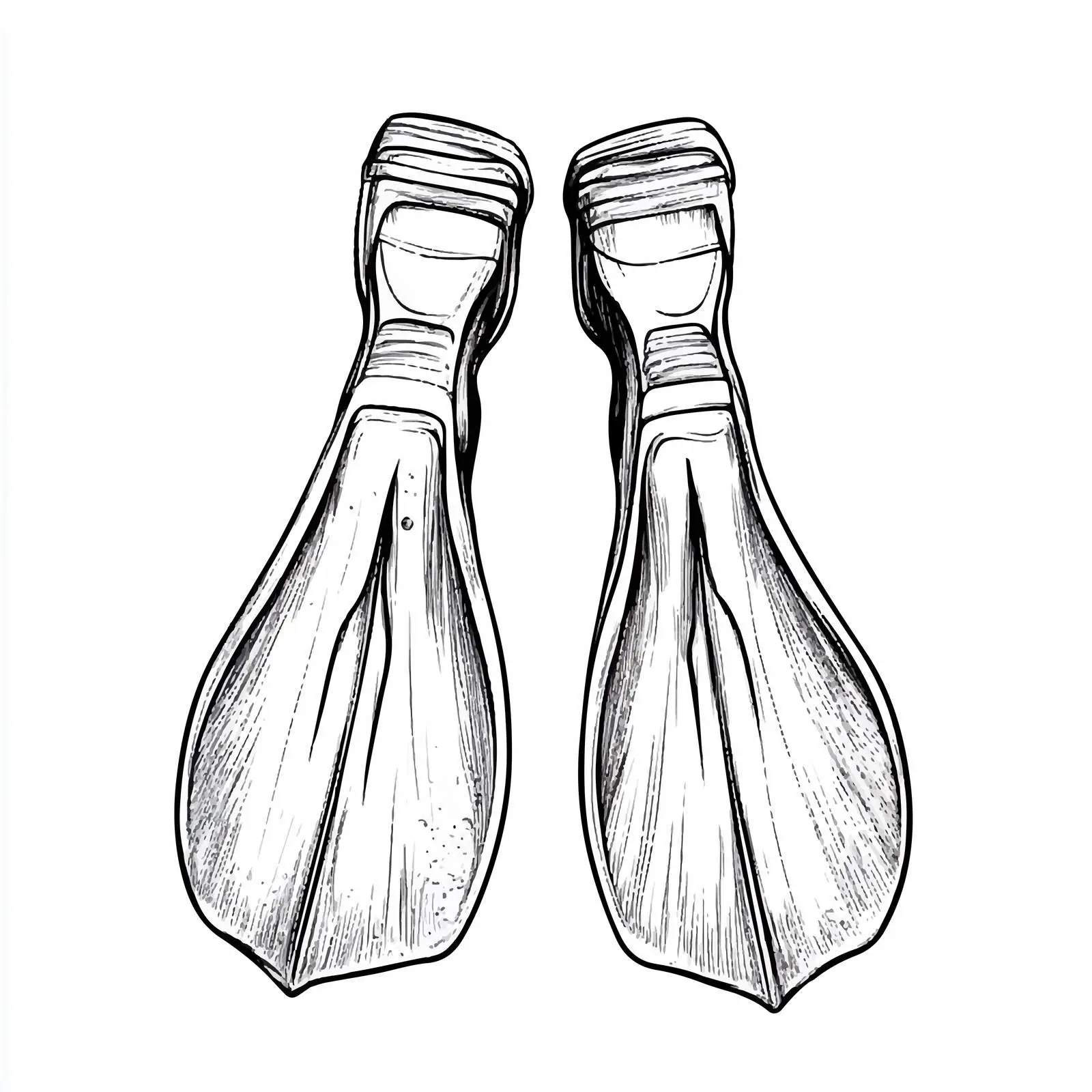Hand-Drawn Diving Flippers Sketch Illustration — free download from Dotvec