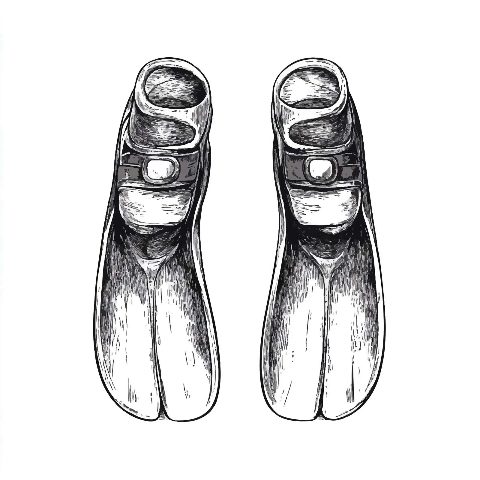 Hand-Drawn Diving Flippers Sketch Icon — free download from Dotvec