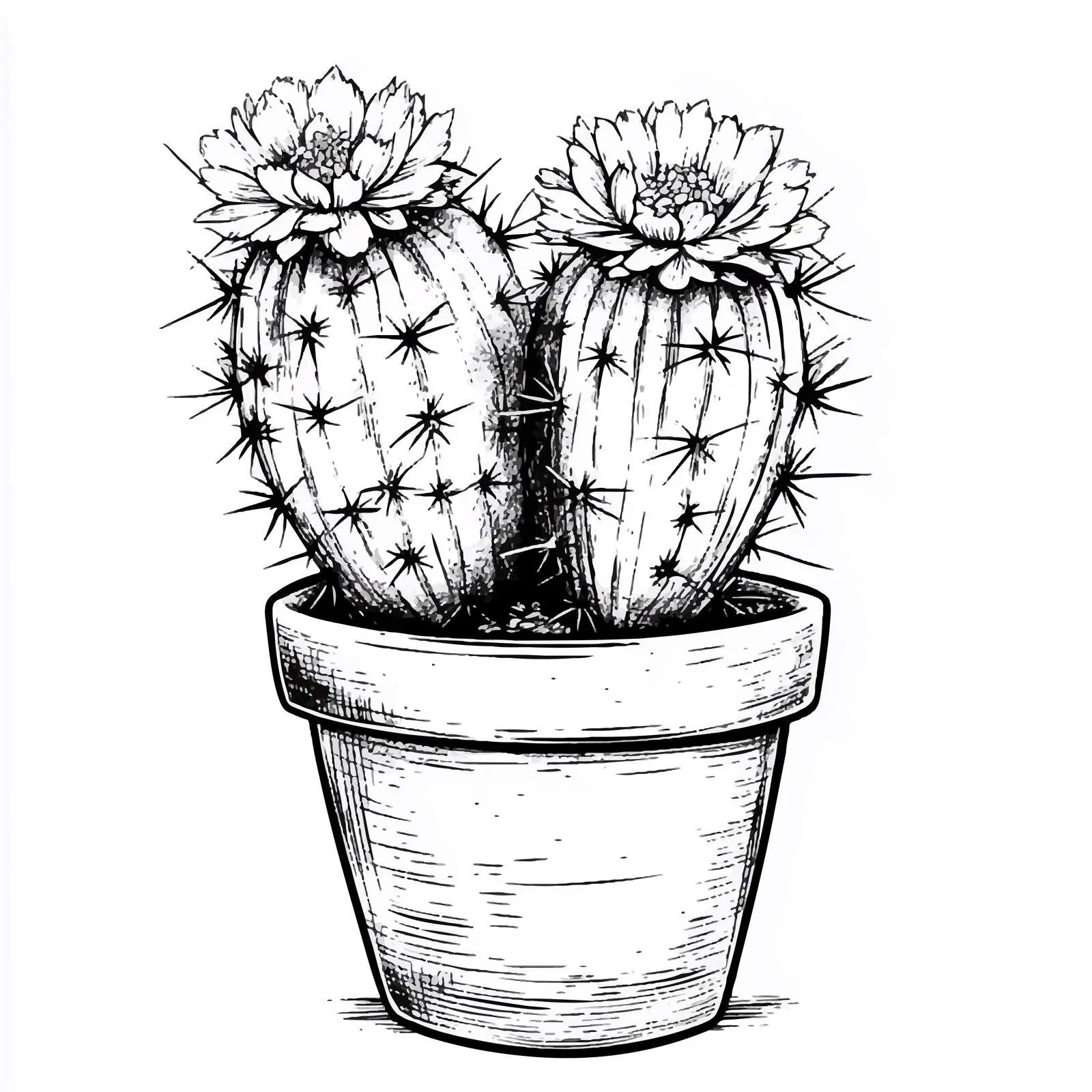 Hand-Drawn Flowering Cactus Vector Design — free download from Dotvec